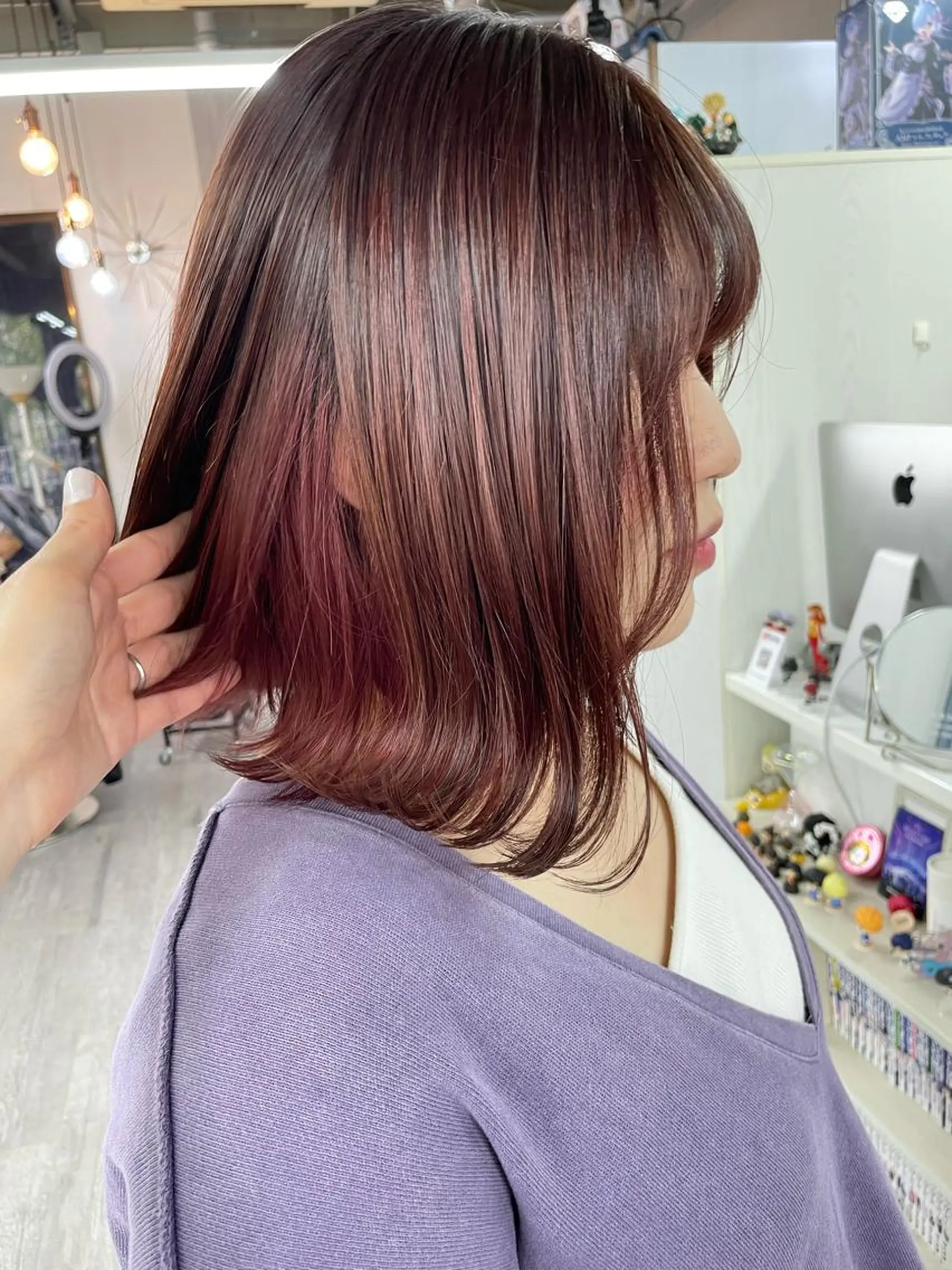 カラー ブラウンカラー インナーカラー ピンクカラー オノ アカネのヘアスタイル