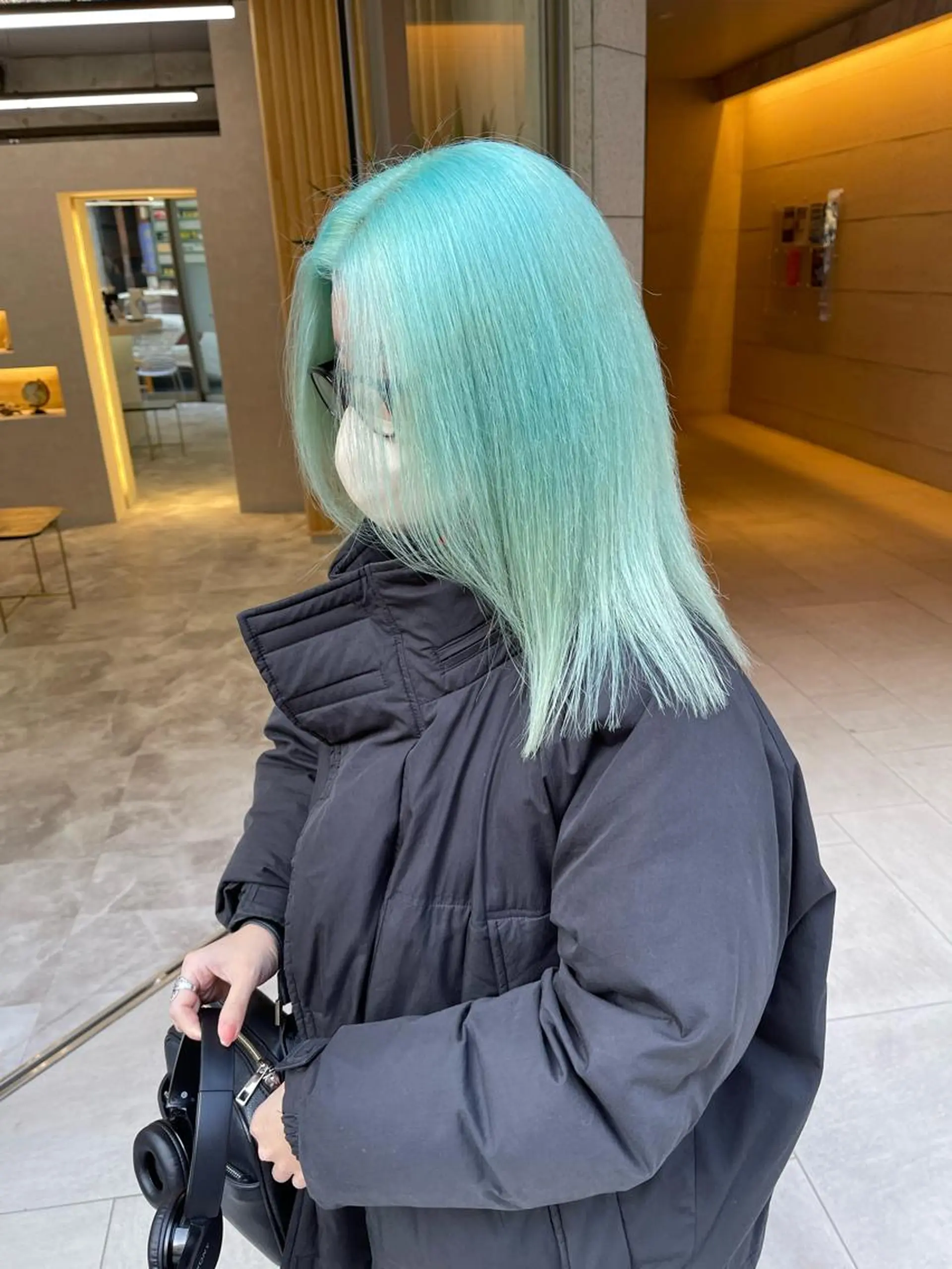 ミディアム ヘアカラー 福山 晴香のヘアスタイル