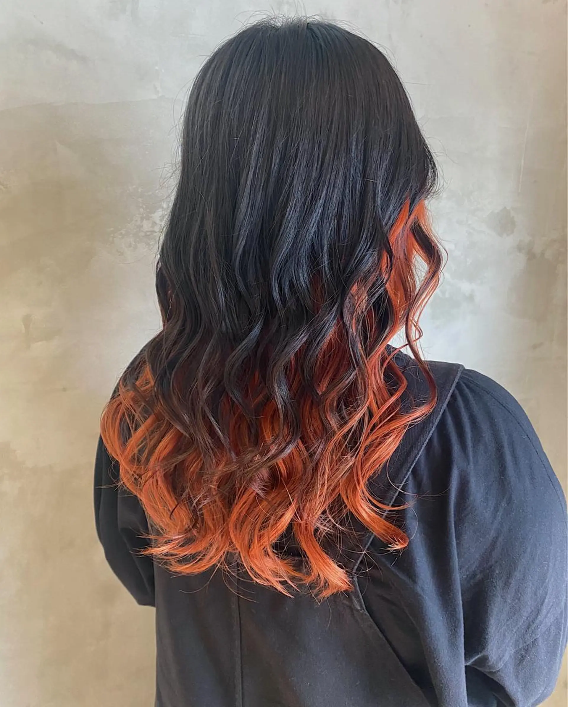 ロング カラー オレンジ カット ヘアカラー 【＆ koenji】 yukaのヘアスタイル