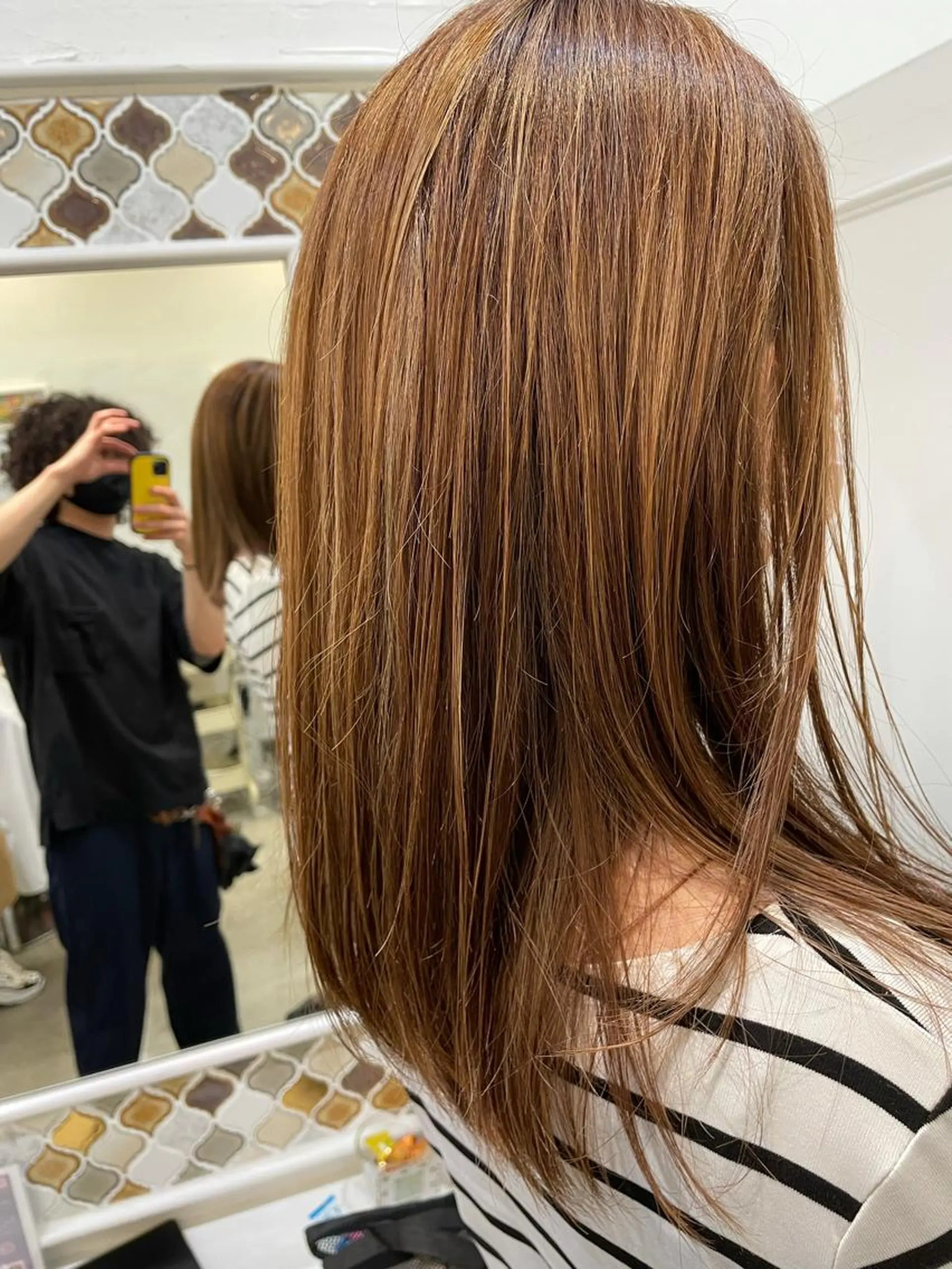 セミロング カラー ハイライトカラー ハイライト 畠山 渚のヘアスタイル