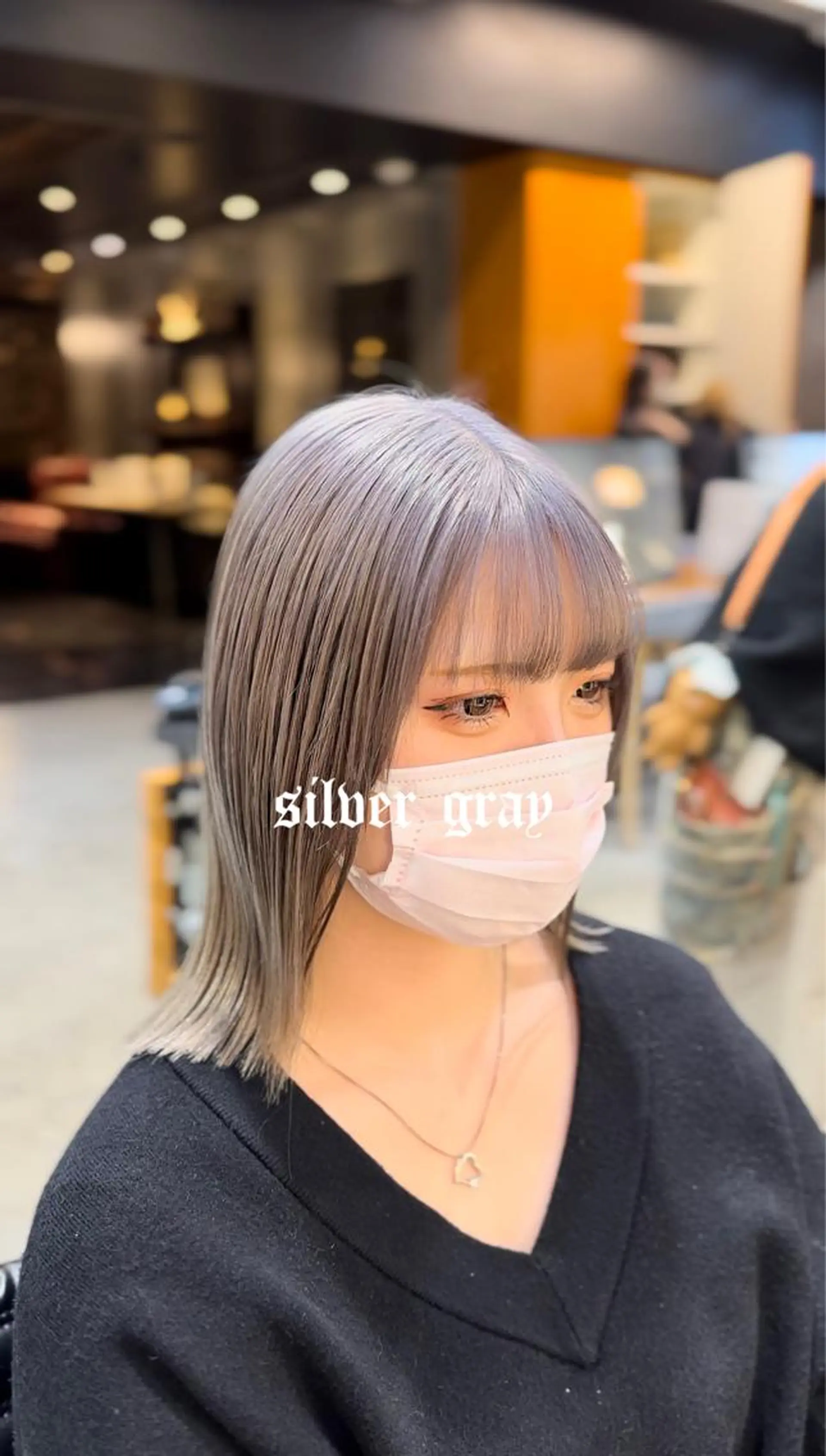 ミディアム カラー ブリーチ シルバー メンズパーマ特化 Gakutoのヘアスタイル