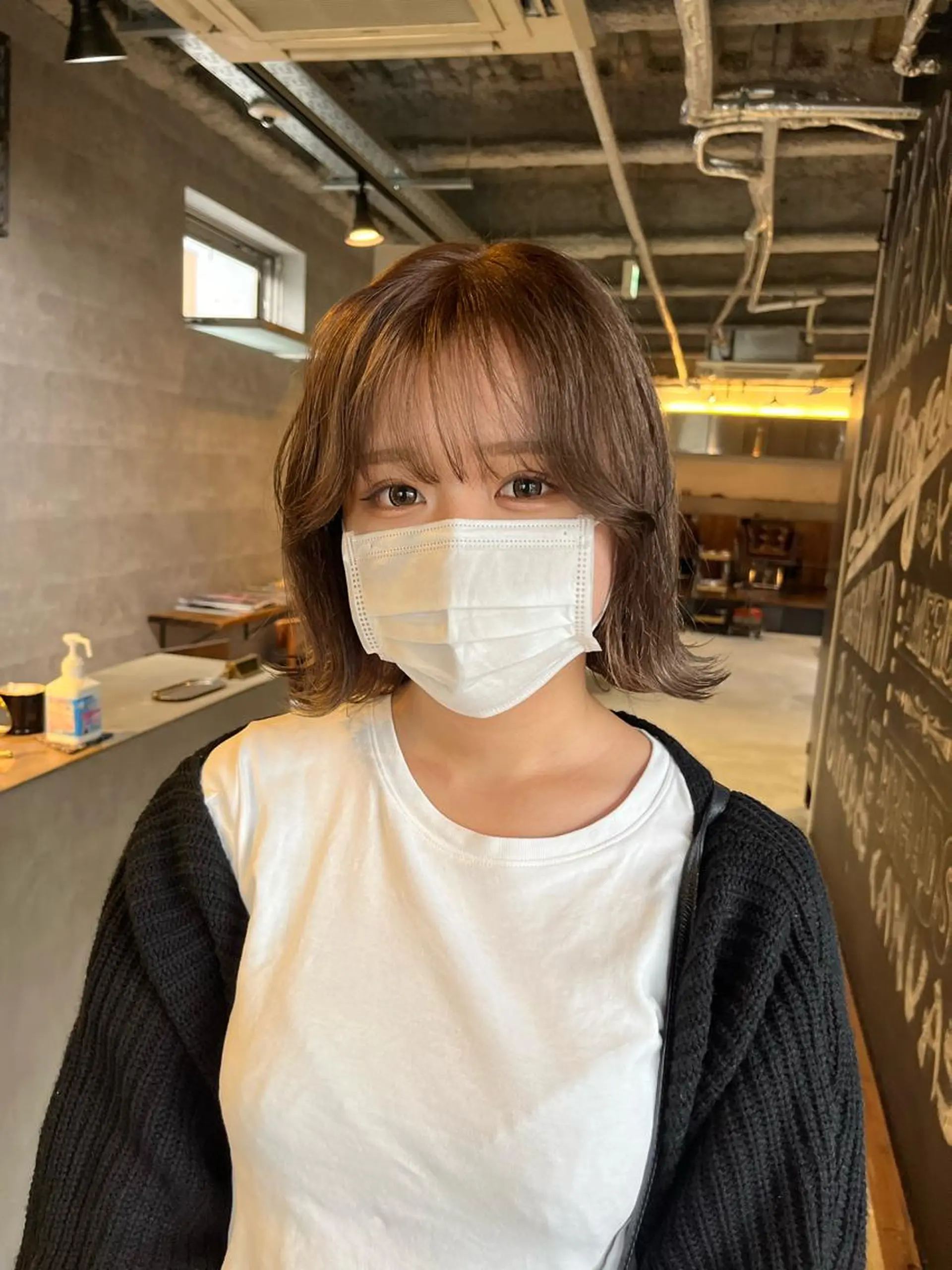 ミディアム ボブ 顔周りカット 外ハネヘア times salon 栄所属・韓国ヘアスタイリスト Harukaのヘアスタイル