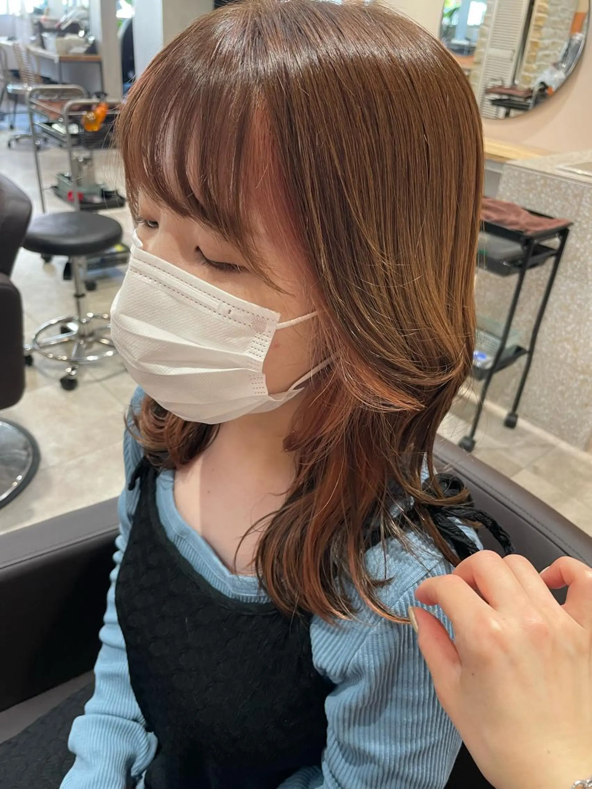 ミディアム カラー イヤリングカラー ヘアカラー トリートメント 💐パーソナルカラー /市橋加菜💐のヘアスタイル