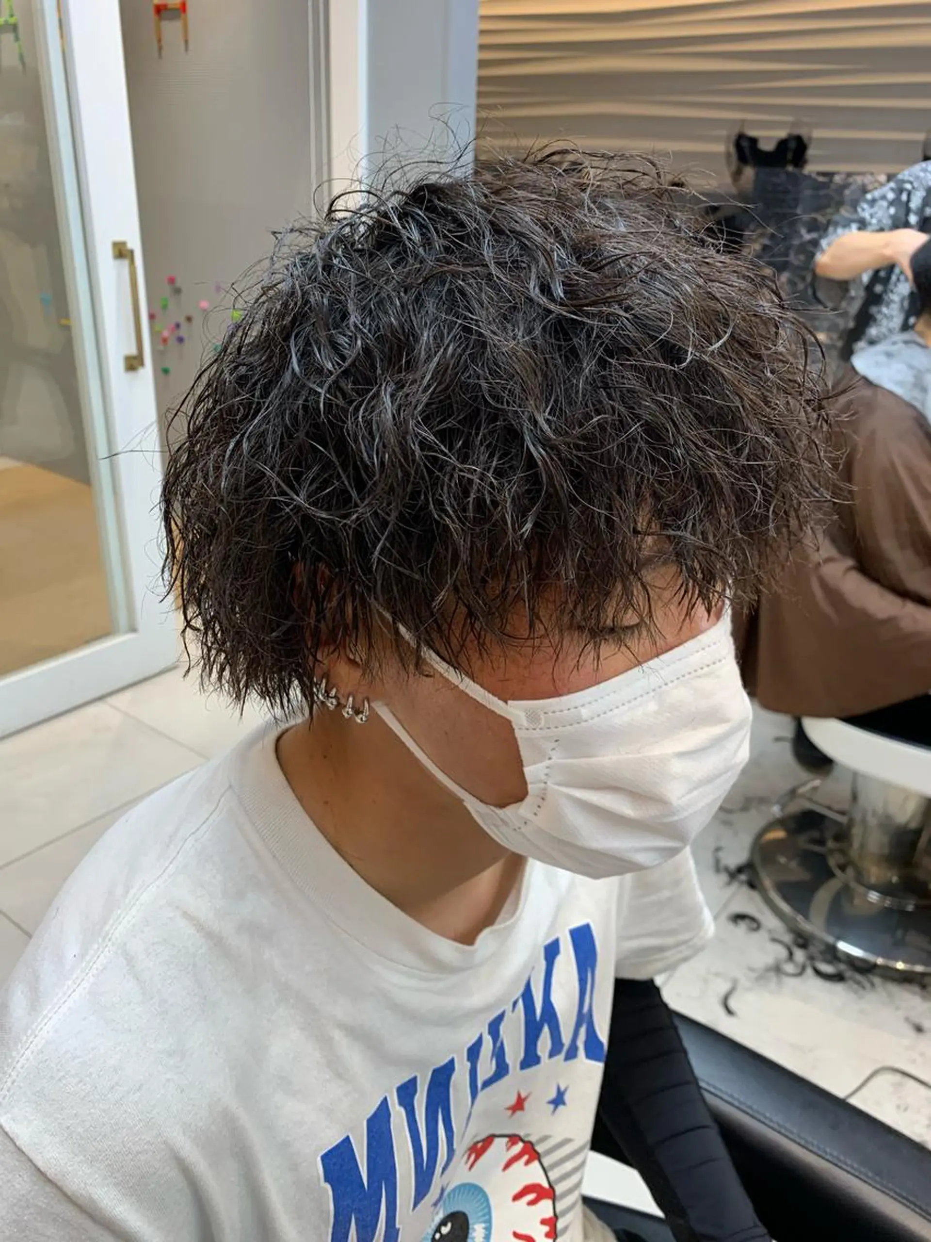 カラー パーマ メンズ メンズブリーチ フェードカット メンズパーマ 学生（メンズ向け） スキンフェード L PLACE所属・L PLACE 丸山一希のヘアスタイル