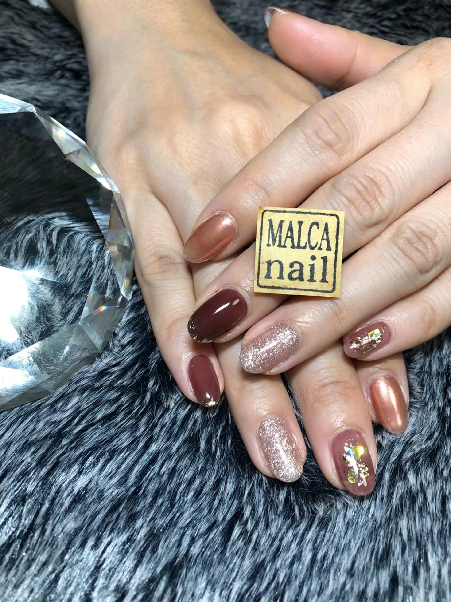 ショート カラー パーマ ヘアアレンジ キッズ ネイル マツエク・マツパ ハンドネイル MALCAnail(マルカネイル)所属・荒木 莉奈のネイルデザイン