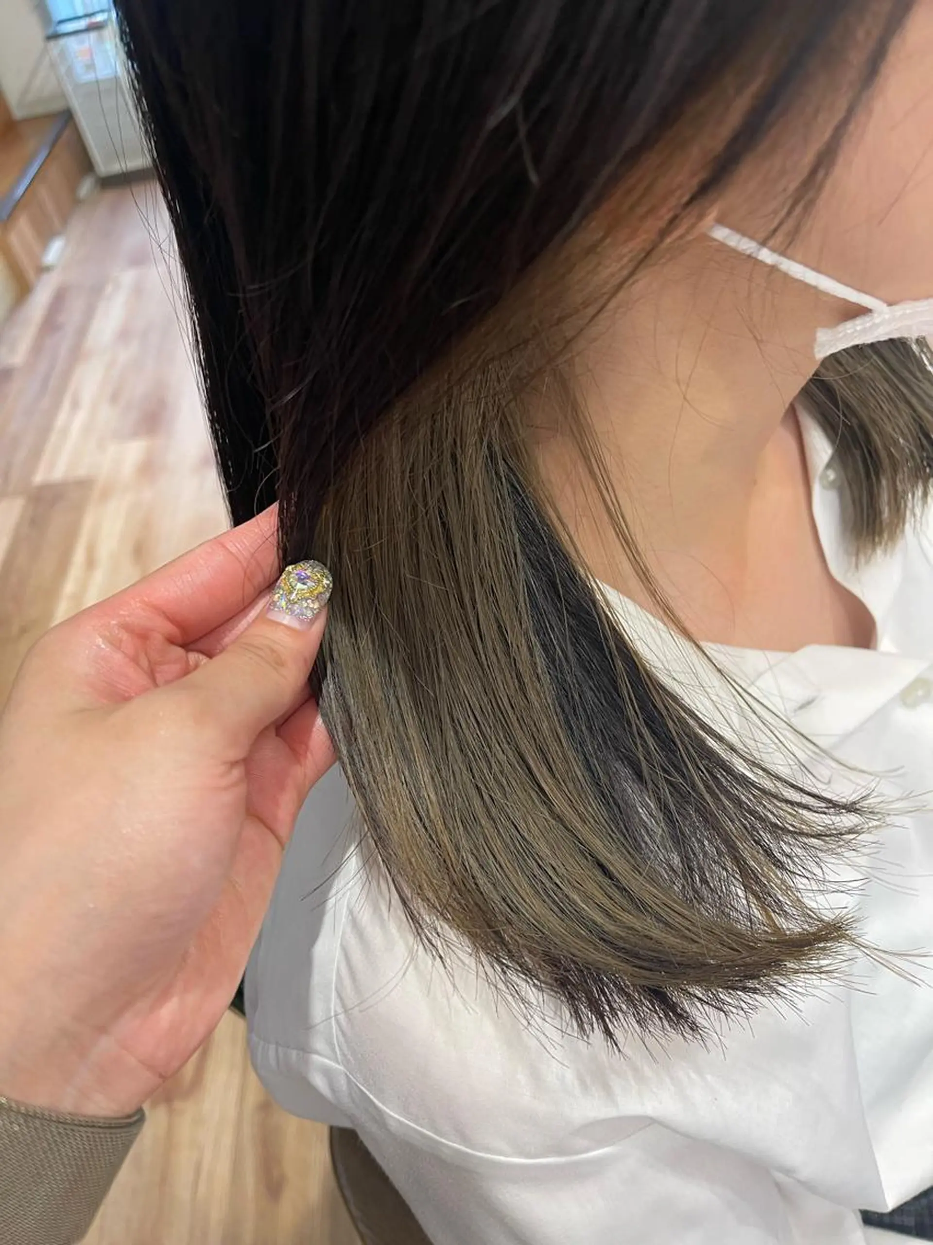 カラー ベージュカラー ボブ/インナーカラー ショート/佐野祥子のヘアスタイル
