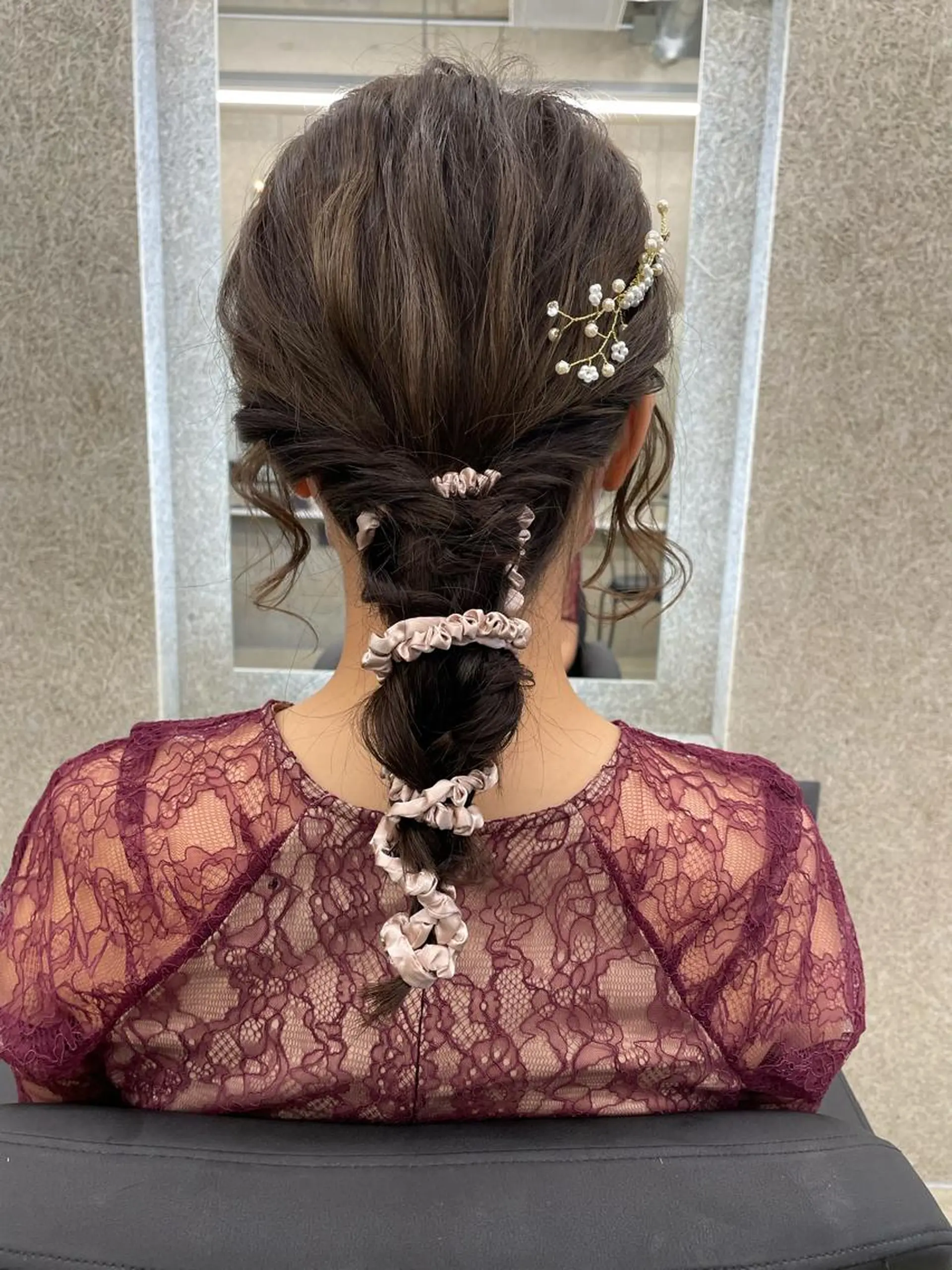 セミロング ヘアセット 韓国風レイヤー ハイトーンRYOTAのヘアスタイル