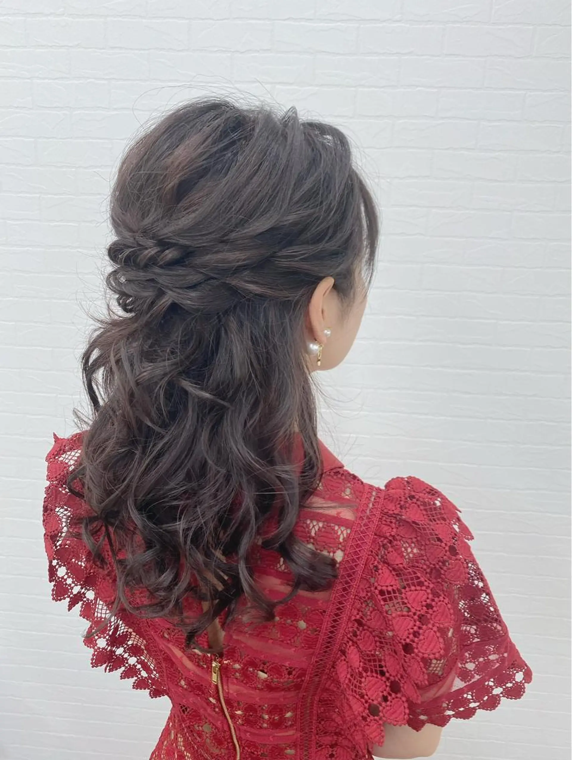 セミロング ヘアアレンジ ハーフアップ ヘアセット GRANLUSSO 〜グランルッソ駅前店所属・木口 嘉美のヘアスタイル