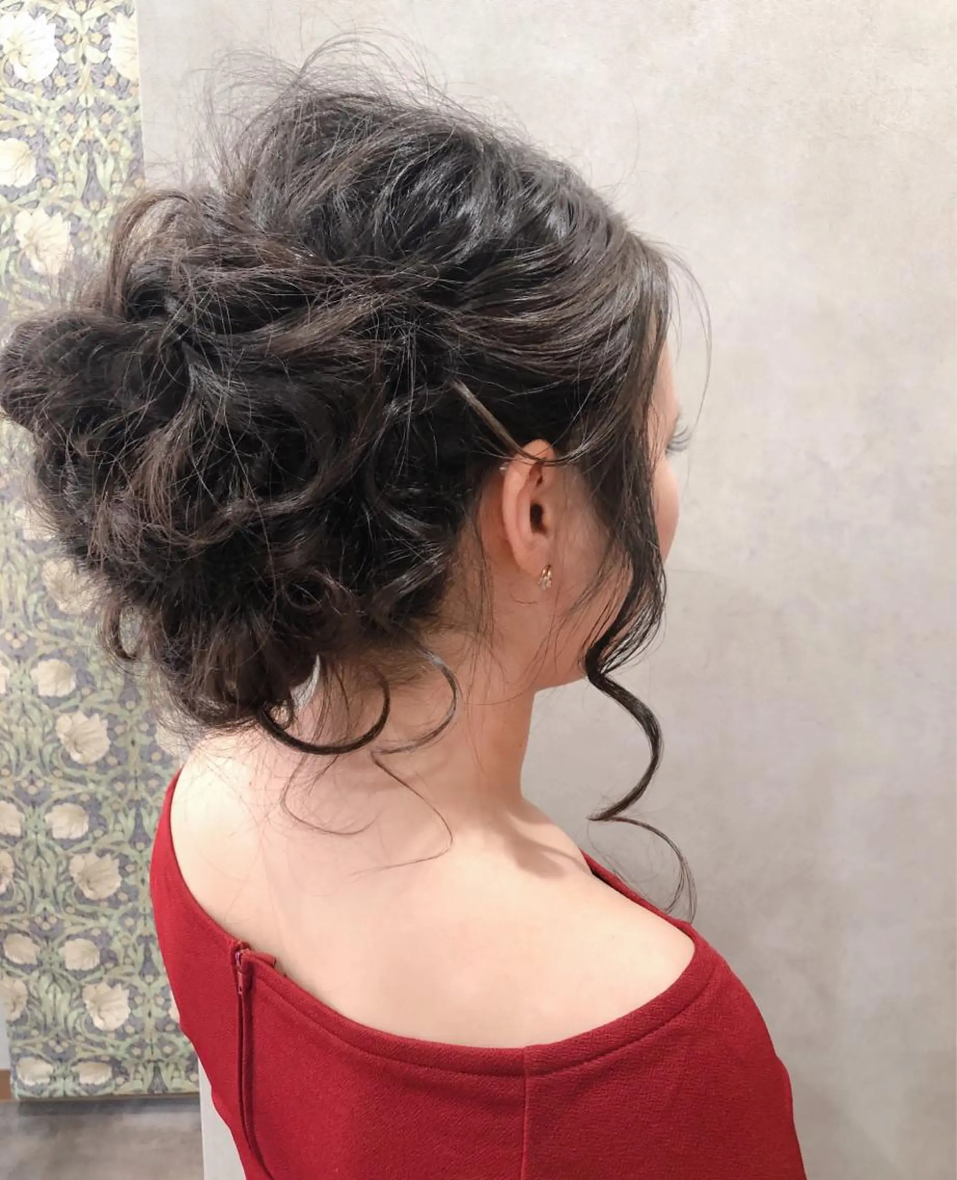 ヘアアレンジ 成人式 野咲き 美容室のマツエク・マツパデザイン