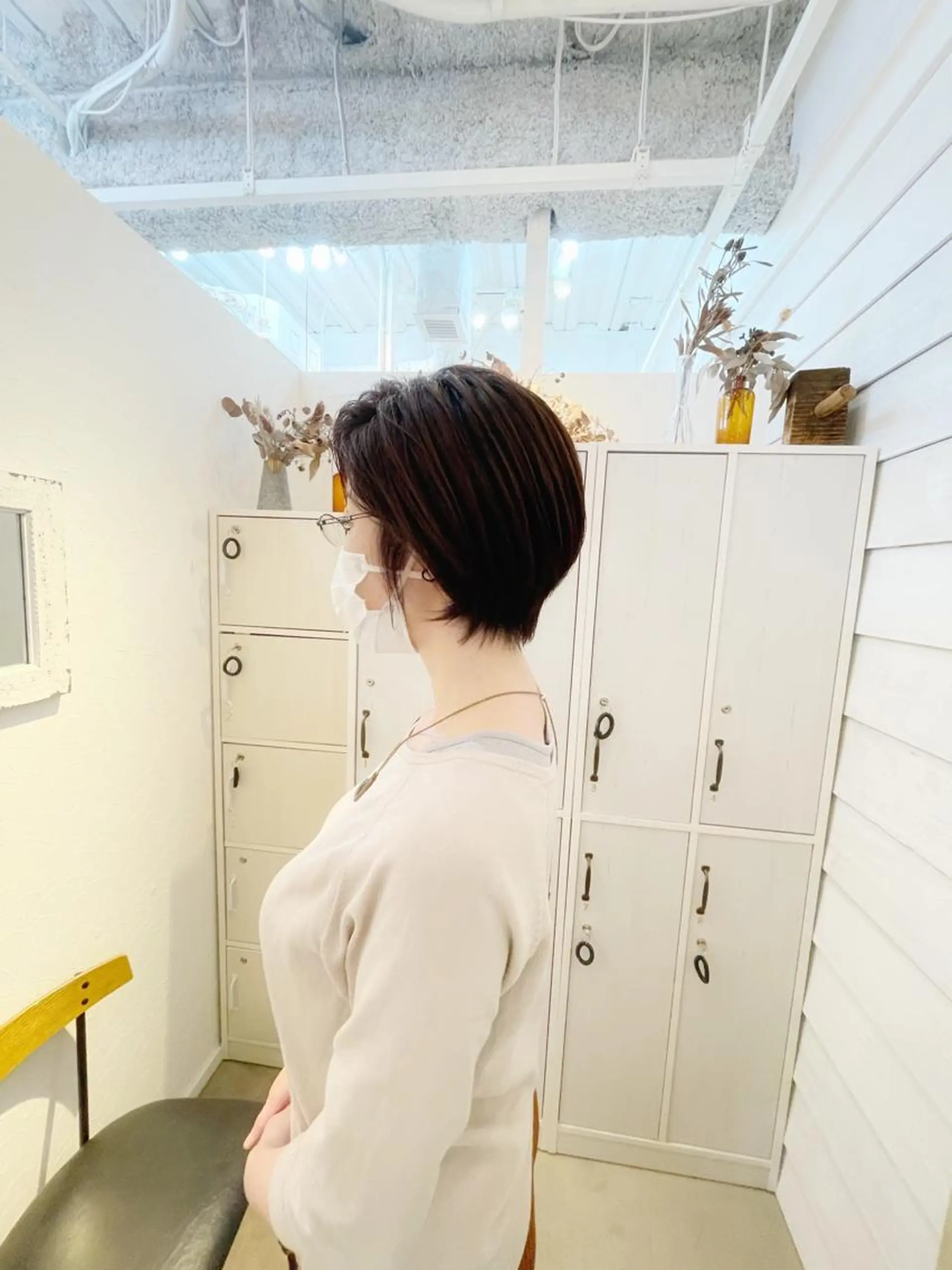 ショート カラー ショートボブ ハンサムショート ブリーチ ブリーチなしカラー ボブ カット ヘアカラー newline銀座所属・銀座ショート/ 大人ショート/金子涼のヘアスタイル