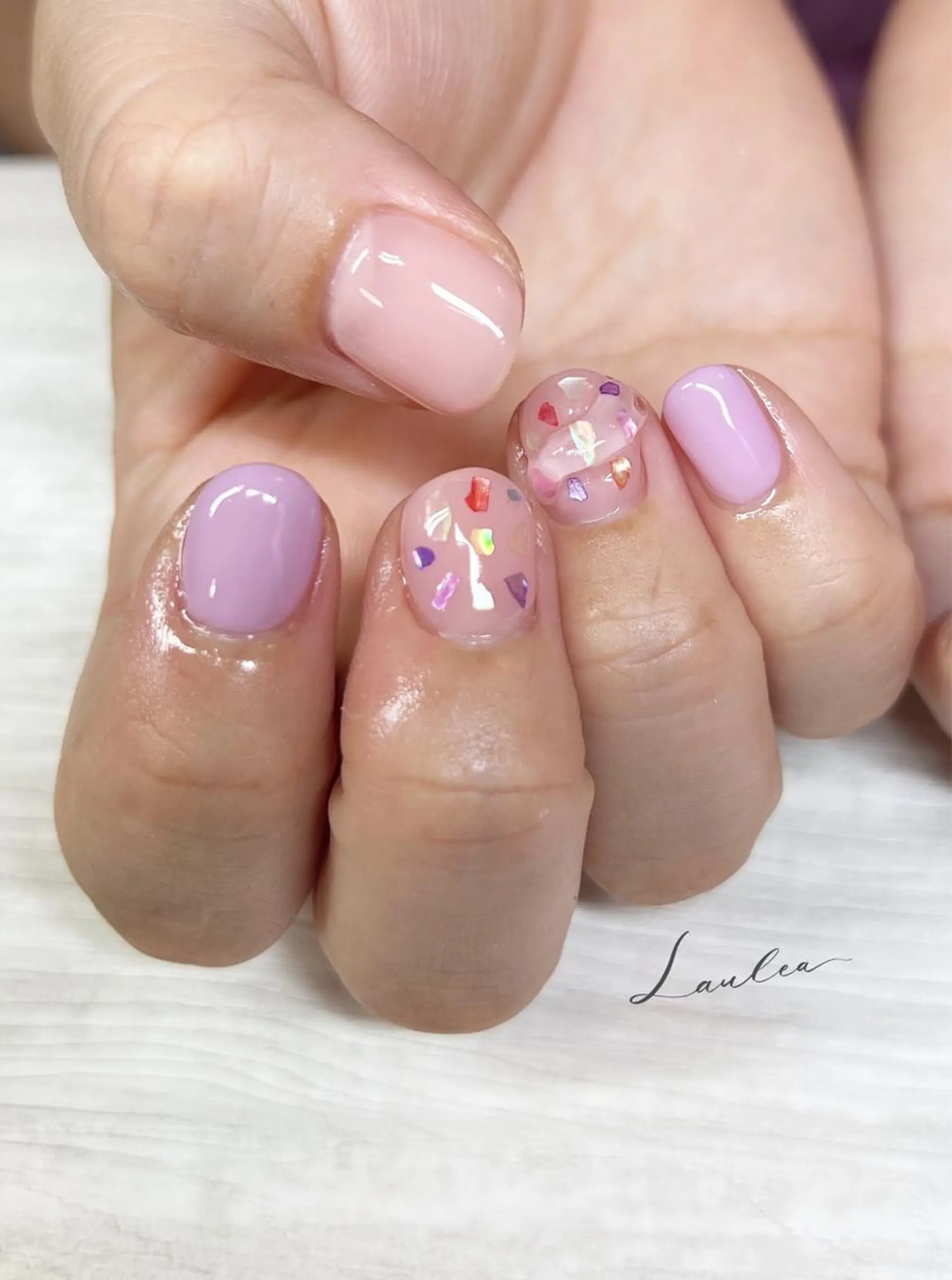 ネイル フットネイル 韓国ネイル ニュアンスネイル フットネイル nail salon Lauleaのネイルデザイン
