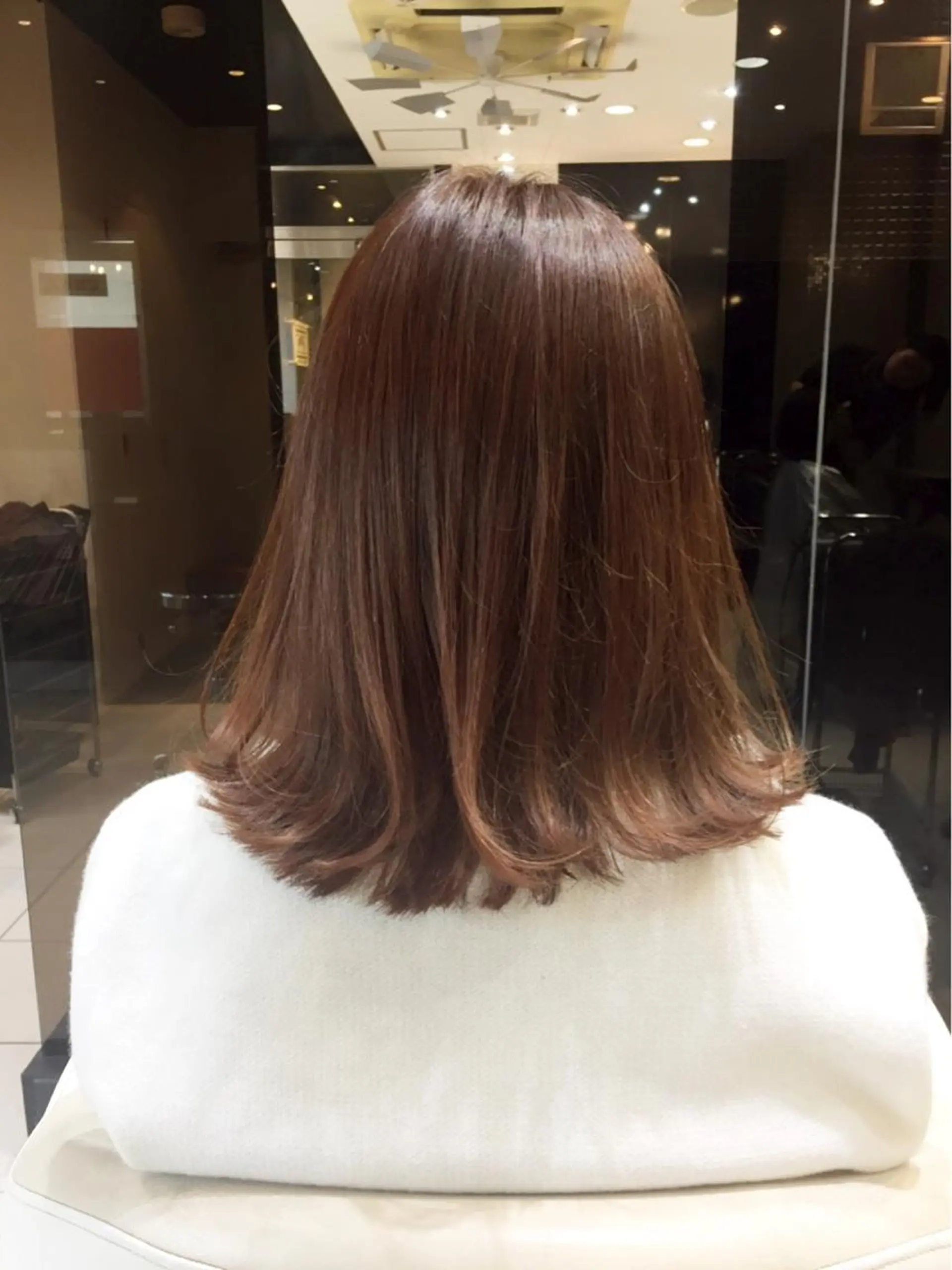 ミディアム カラー ベージュカラー ピンクカラー natsu ナチュラルのヘアスタイル