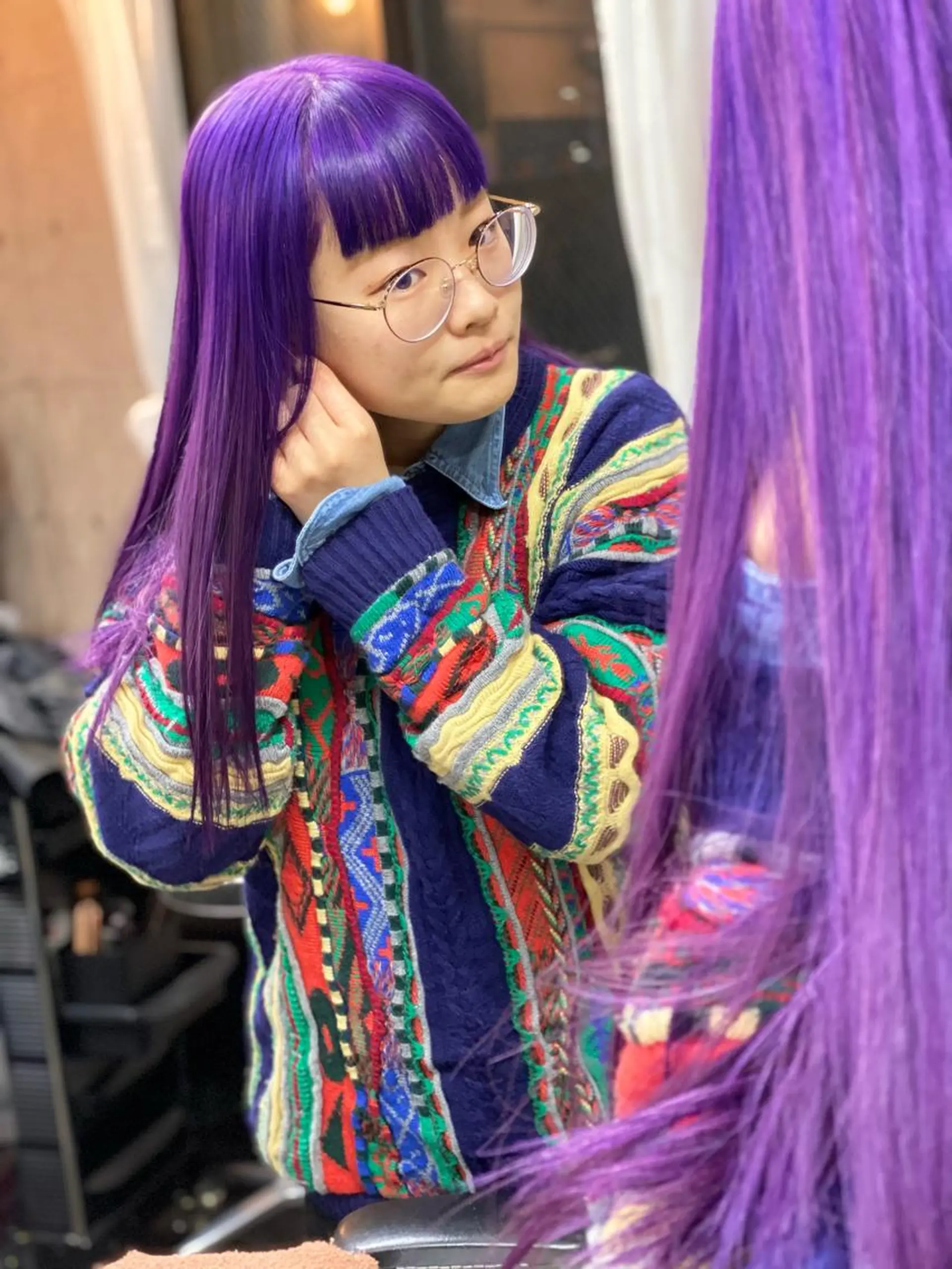 ロング カラー ヘアカラー トリートメント MORROW所属・⭕️ダメージレス特化 髪質改善🥇丸山憲人のヘアスタイル