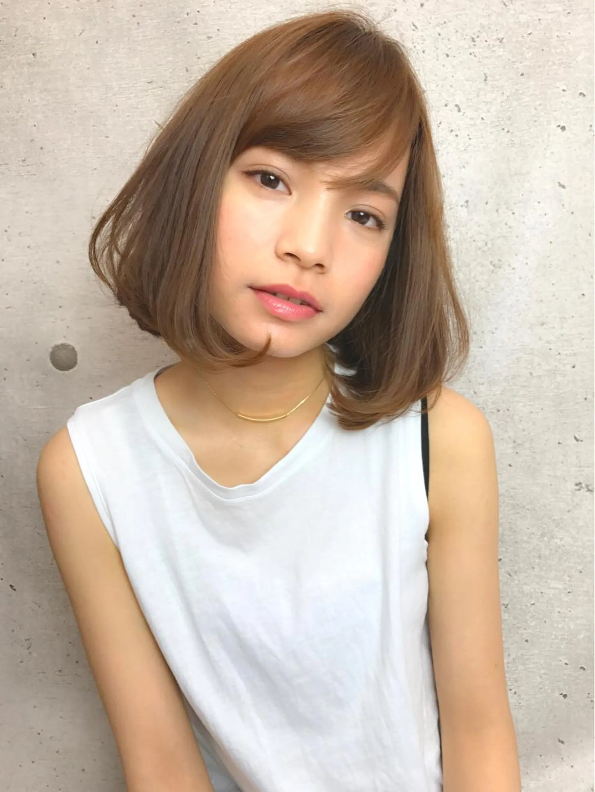 ミディアム カラー パーマ カット やまだ まいのヘアスタイル