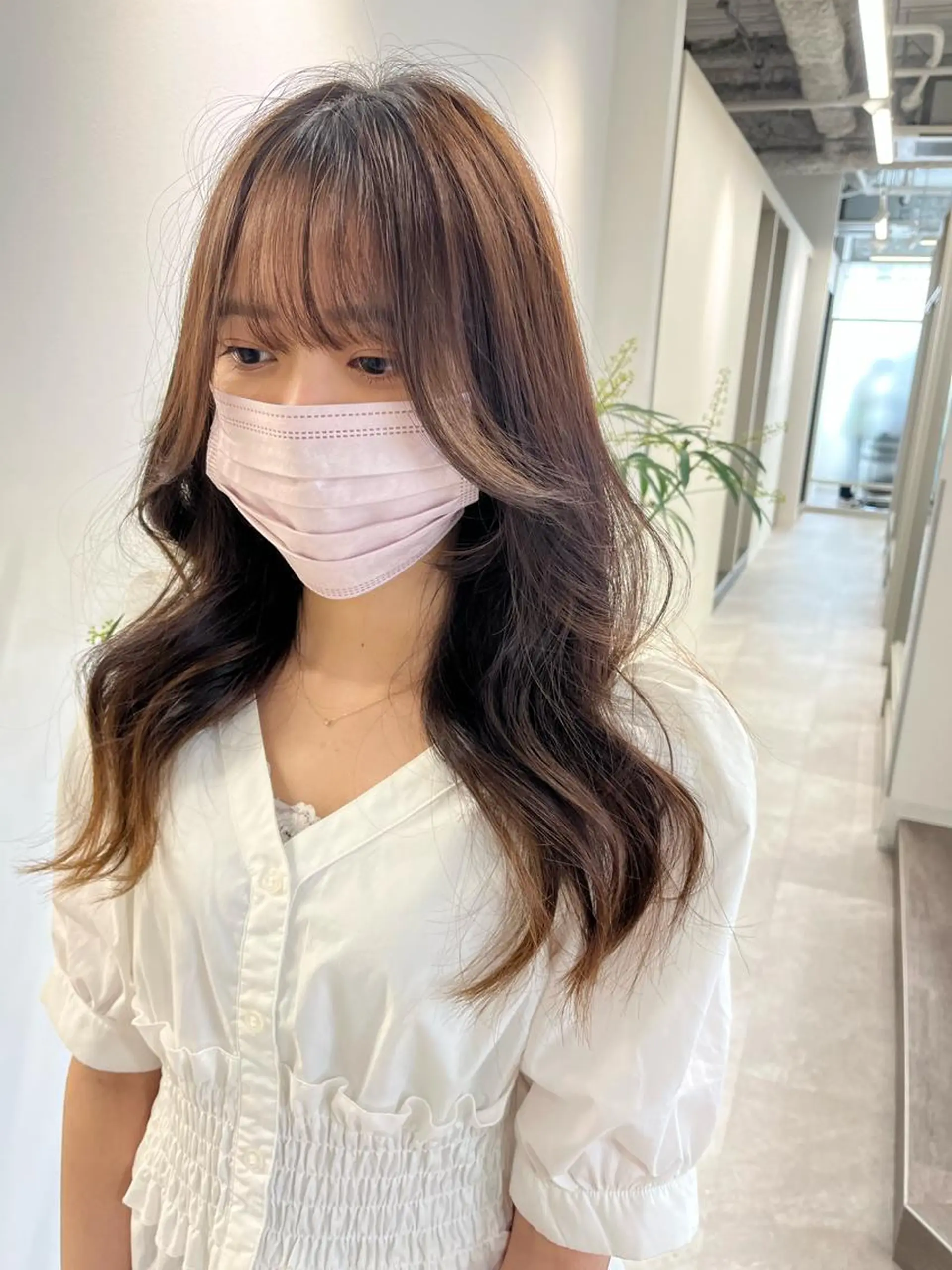 セミロング カラー ヘアアレンジ カット umu.［韓国ヘア /レイヤーカット］のヘアスタイル