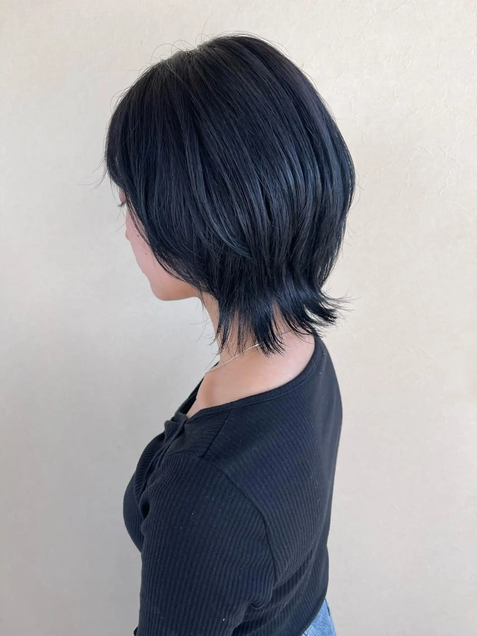 ミディアム カラー ネイビーカラー 鎌倉 光洋のヘアスタイル