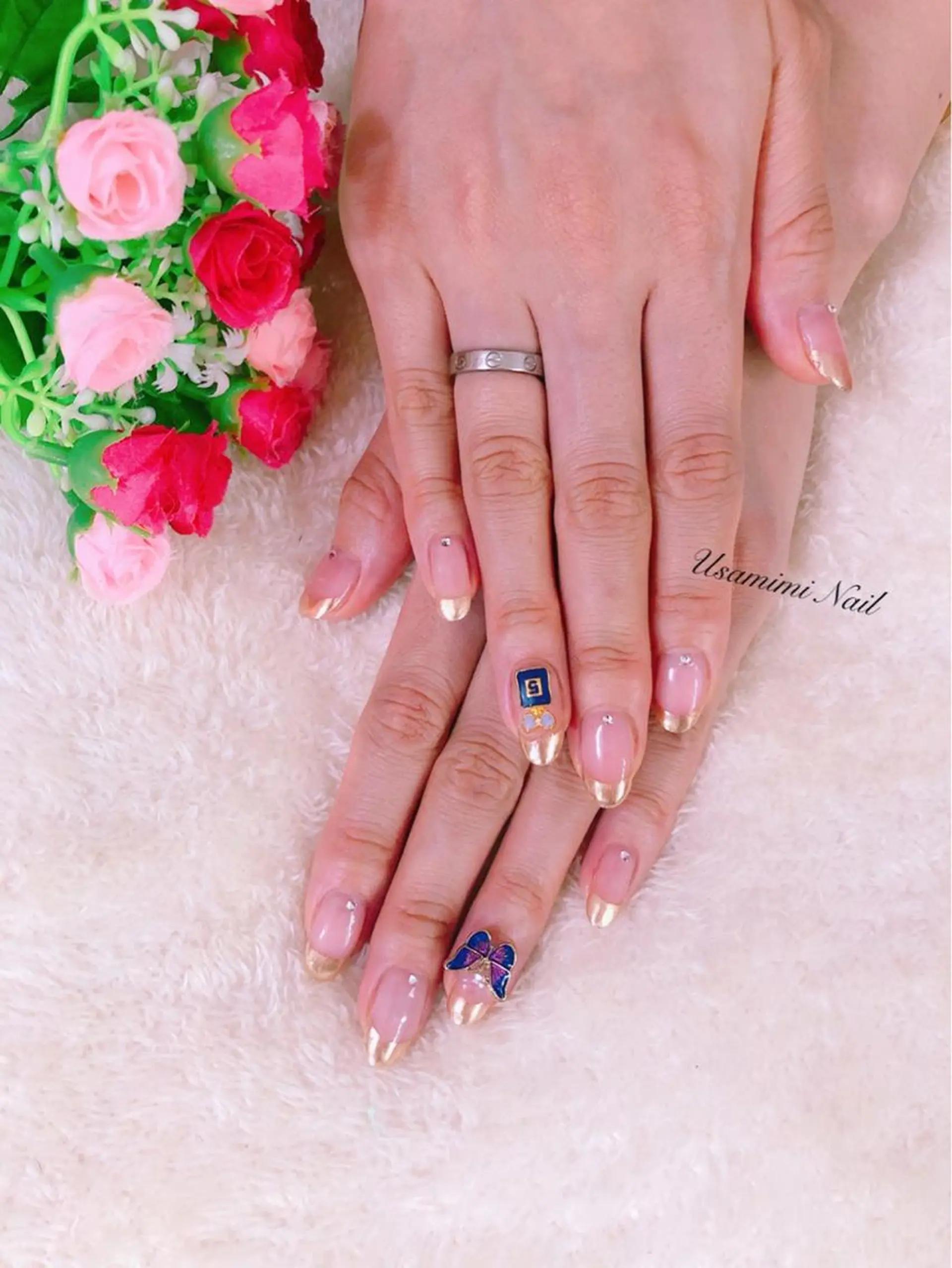 ネイル 💕🐰うさみみ🐰 💕猫と触れ合い✨のネイルデザイン