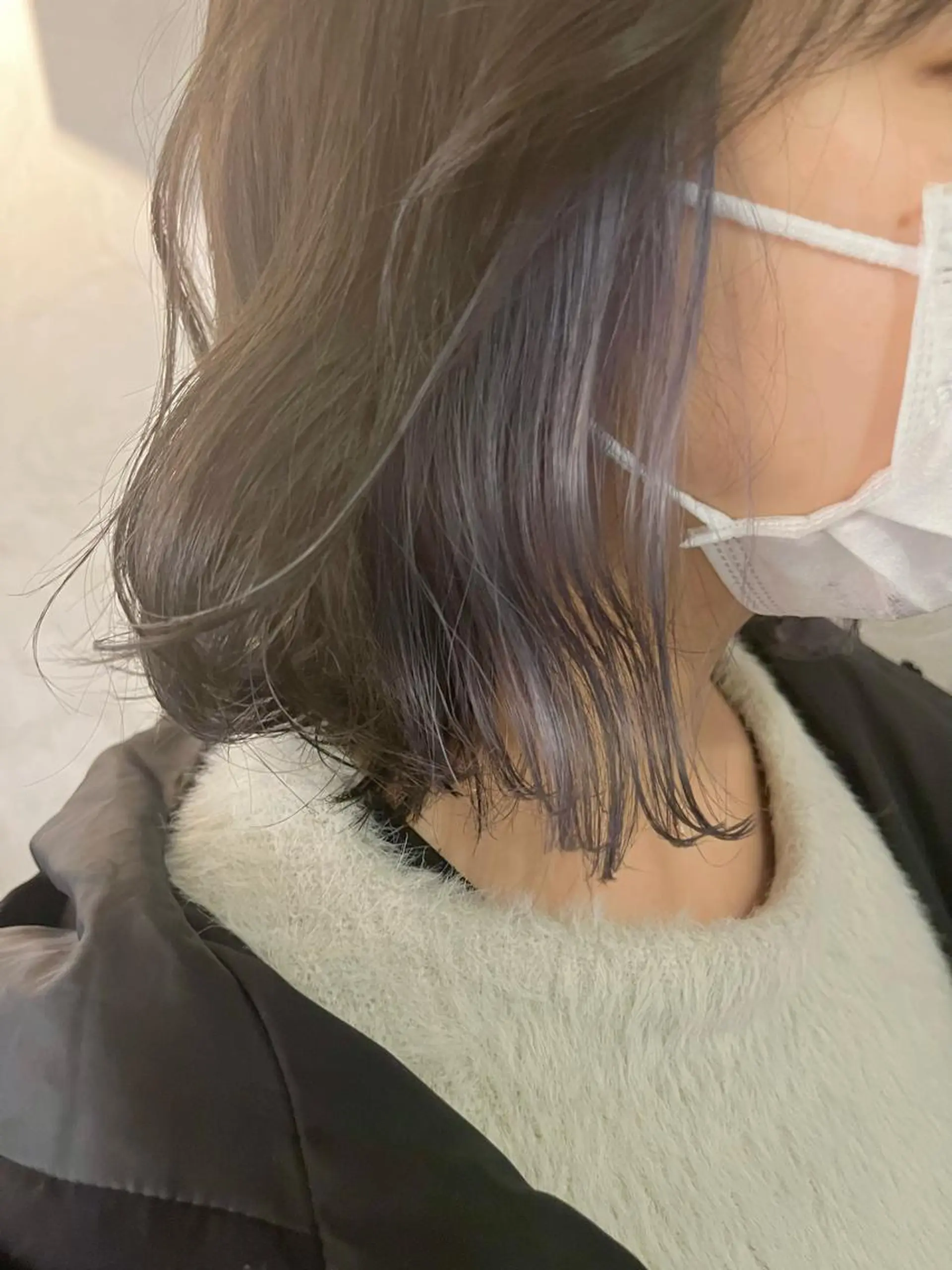 ミディアム カラー ラベンダーカラー シルバー ヘアカラー FUJINO RYOのヘアスタイル