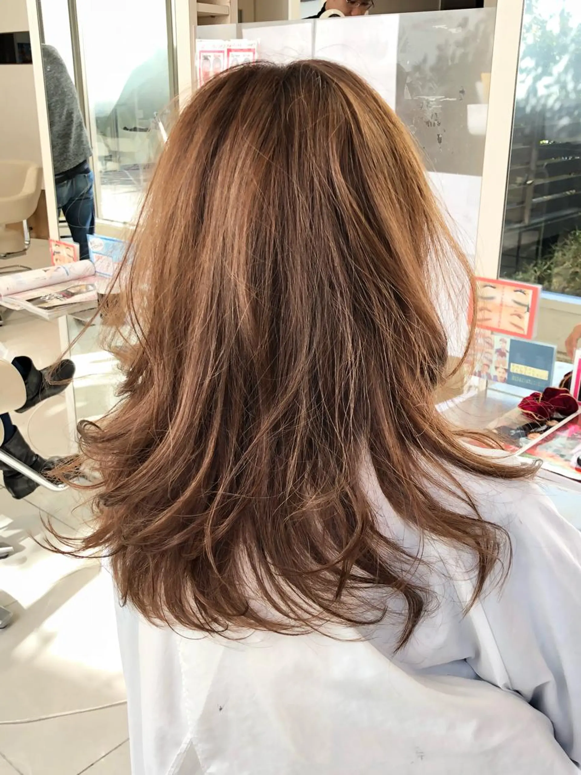 ロング アッシュ ハイライト 福元 保雄のヘアスタイル