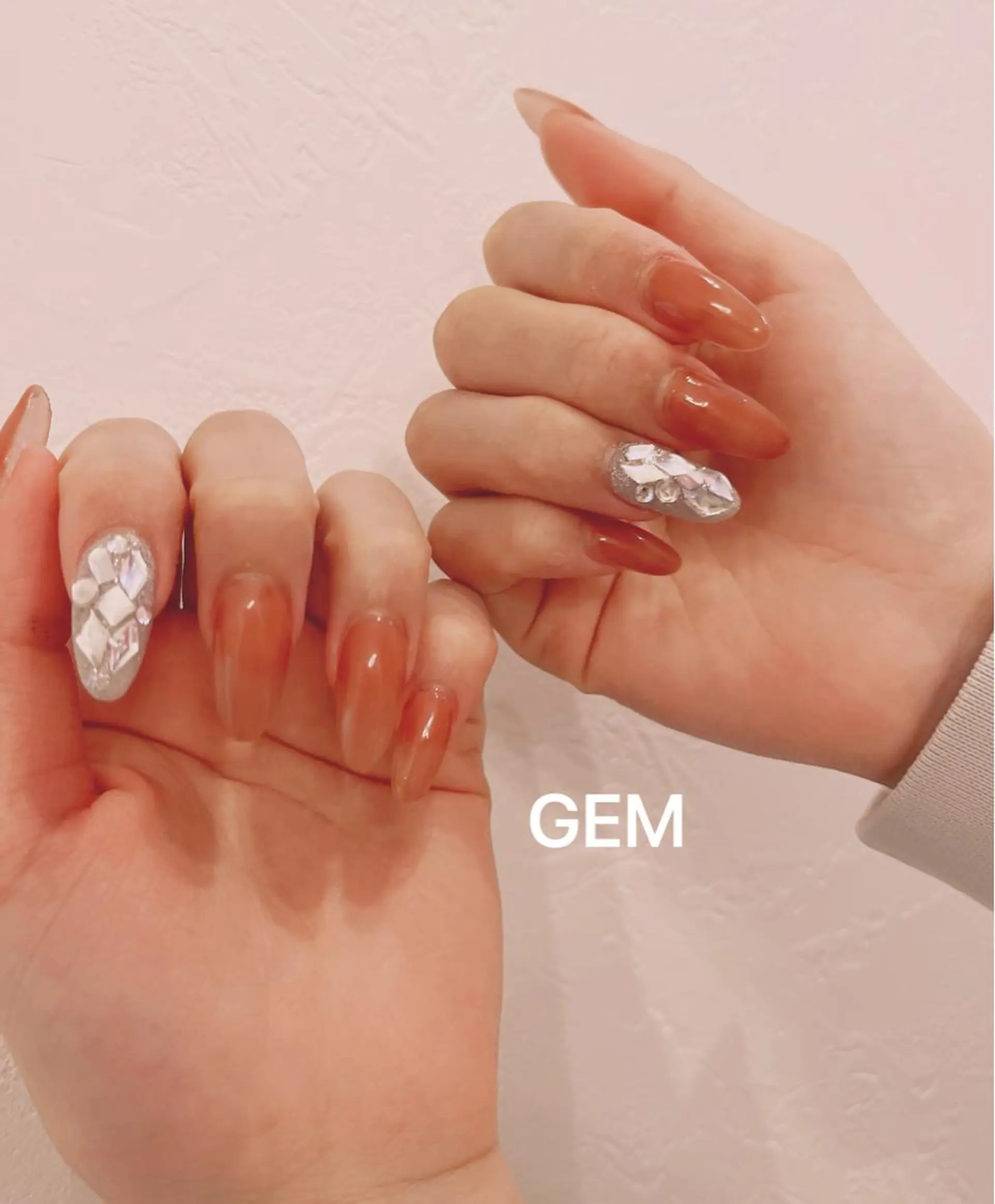 ネイル 長さ出し スカルプネイル ハンドネイル GEM  the beautyのマツエク・マツパデザイン
