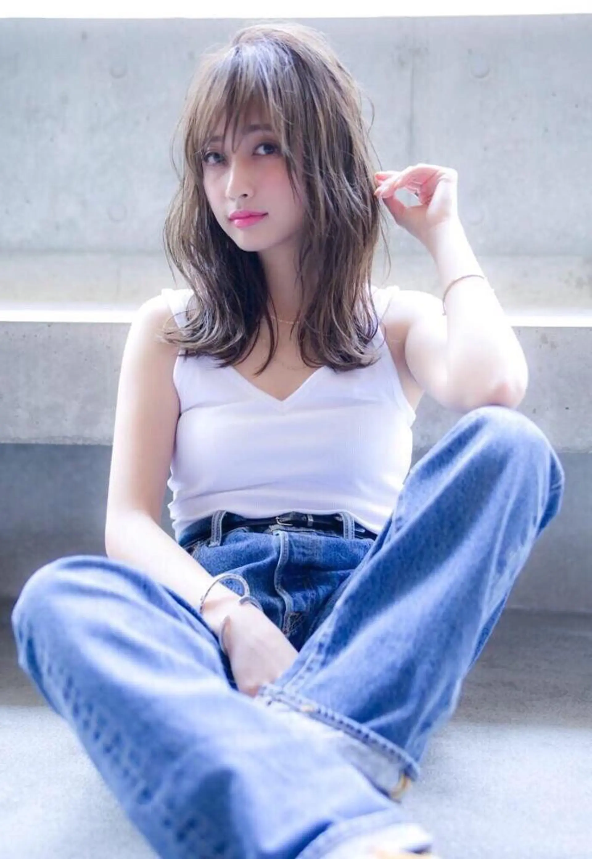 セミロング カット ヘアカラー トリートメント ヘッドスパ ヘアセット 店長 茂野聖史のヘアスタイル