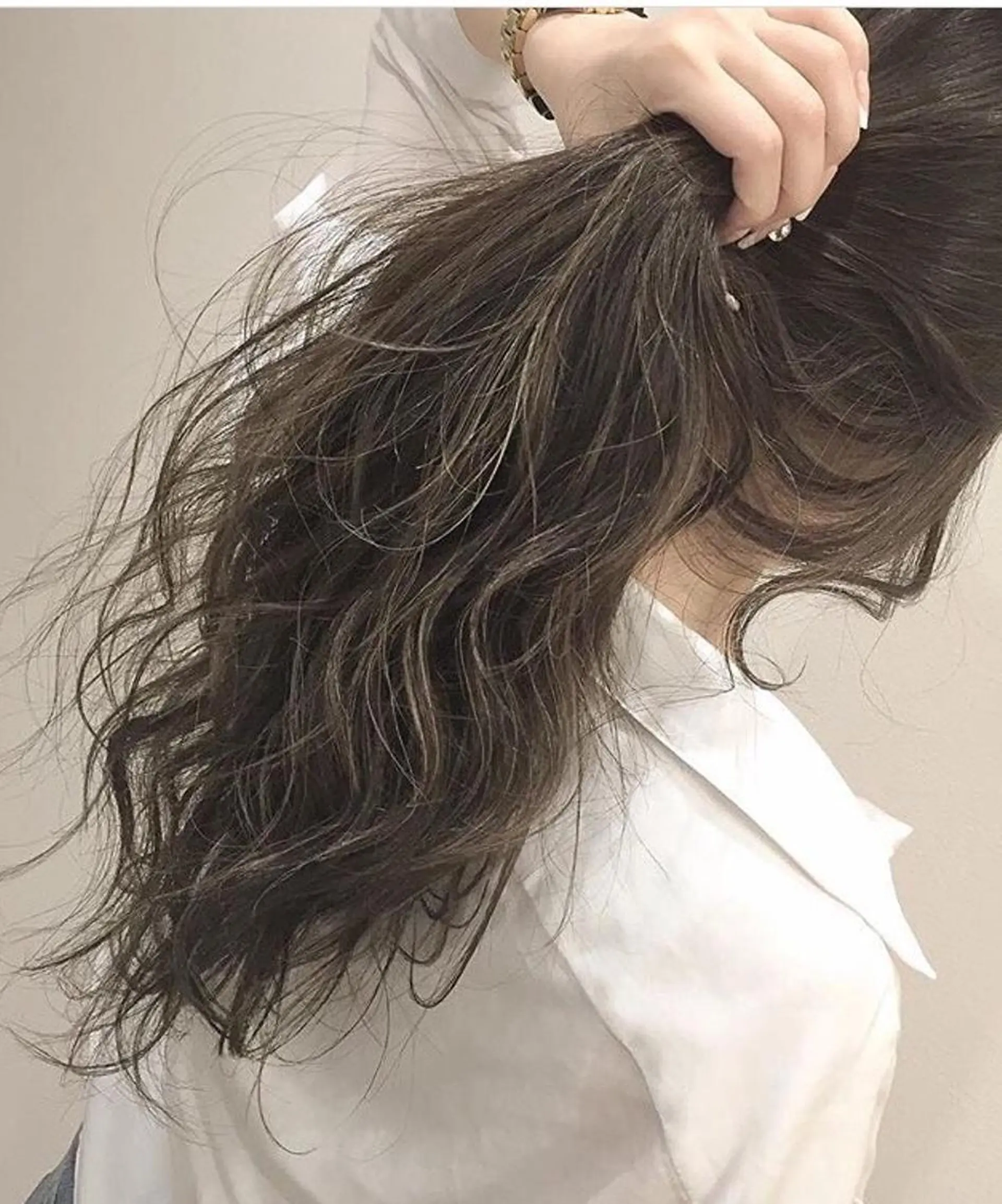 ロング カラー ハイライトカラー 外国人風カラー ハイライト marshu  梅田店所属・髪質改善 透明感×韓国風のヘアスタイル