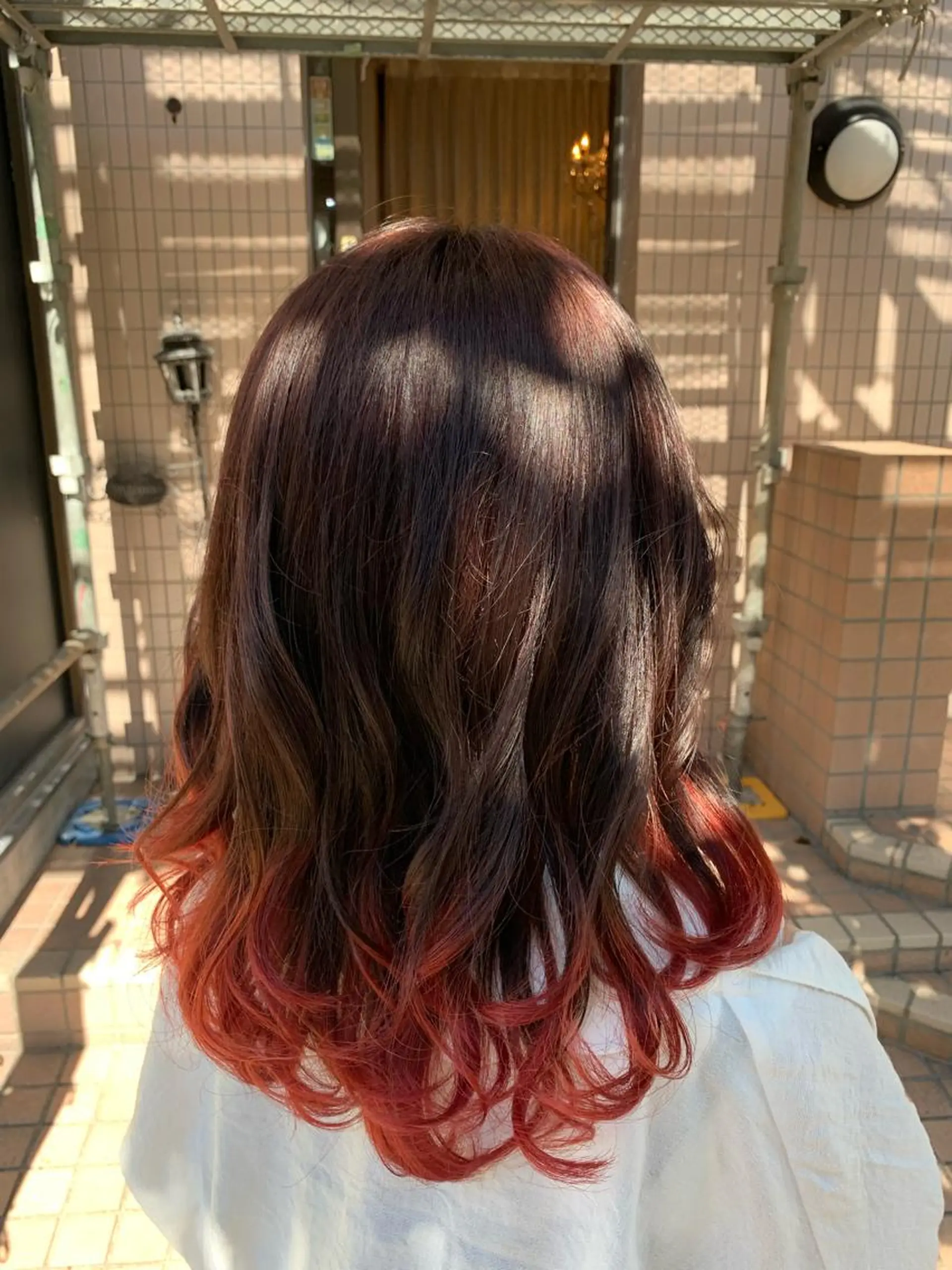 セミロング カラー ブリーチ ピンクカラー Lunapiena所属・Lunapiena 🫧ナナのヘアスタイル