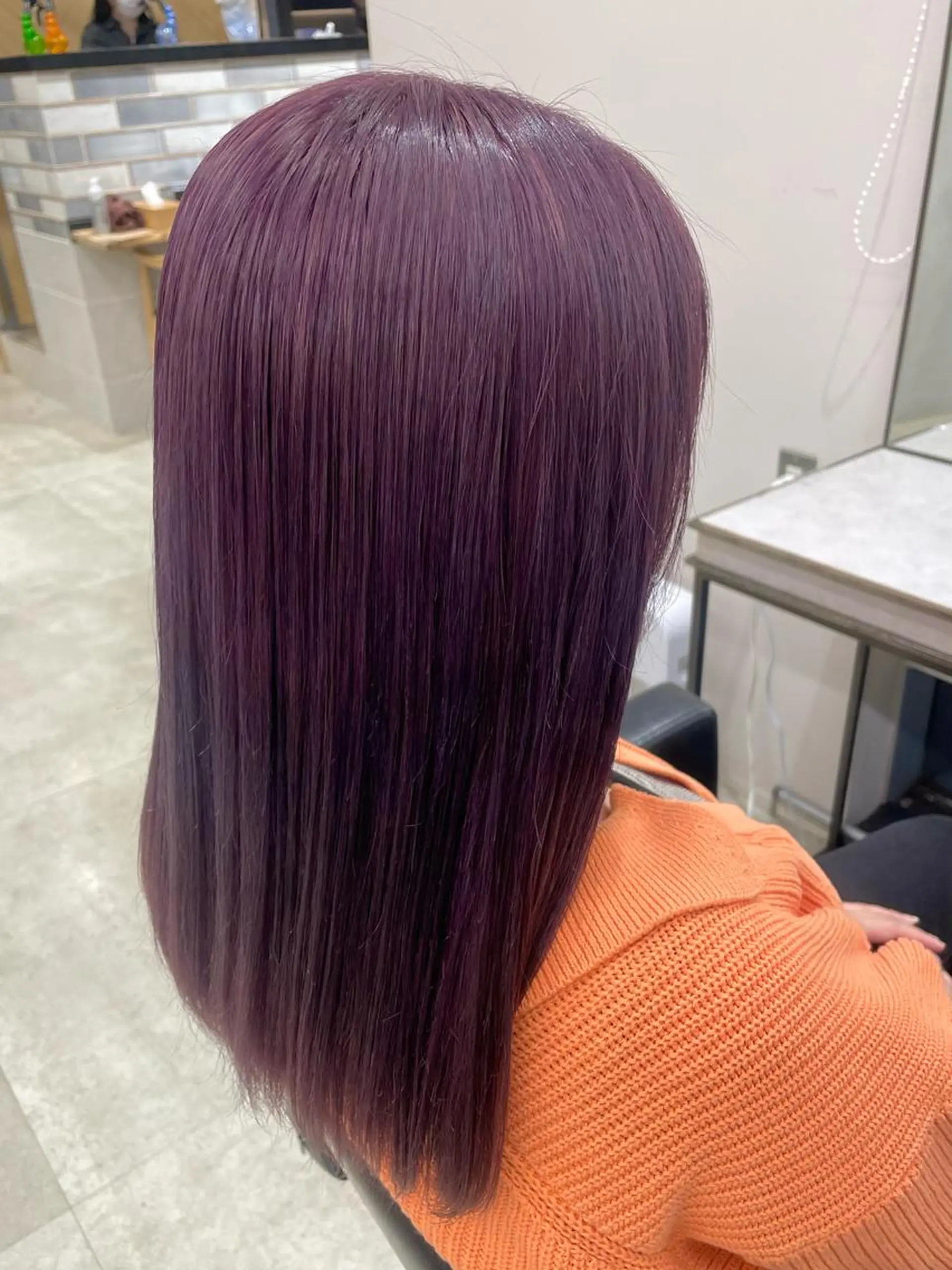 ロング カラー ブリーチ ケアブリーチ ダブルカラー ピンクカラー パープルカラー ヘアカラー トリートメント 透明感カラー✨艶髪 制作🌱山根あゆみのヘアスタイル
