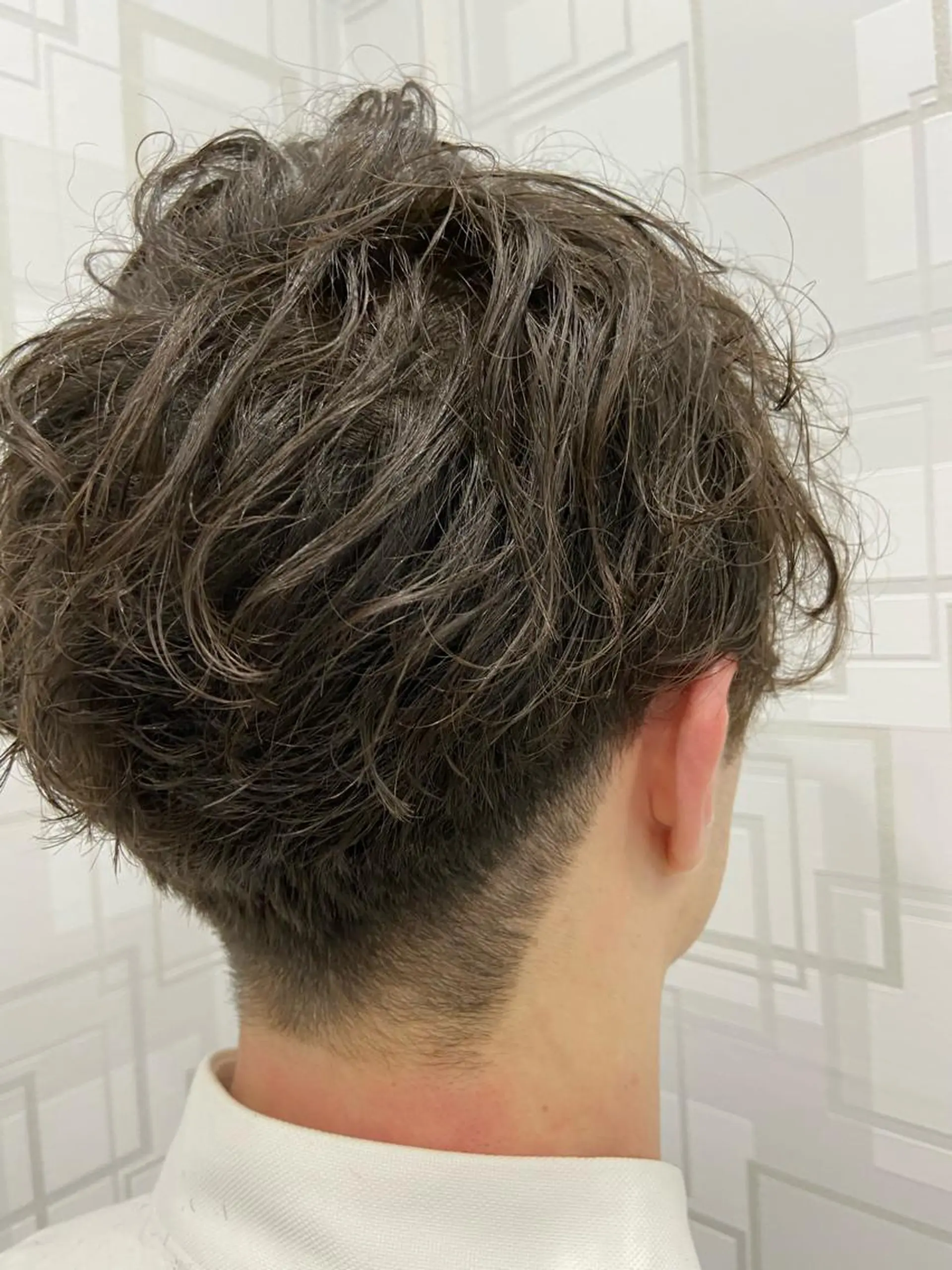 ショート メンズ カットパーマ✂️ 小坂田玲亜のヘアスタイル