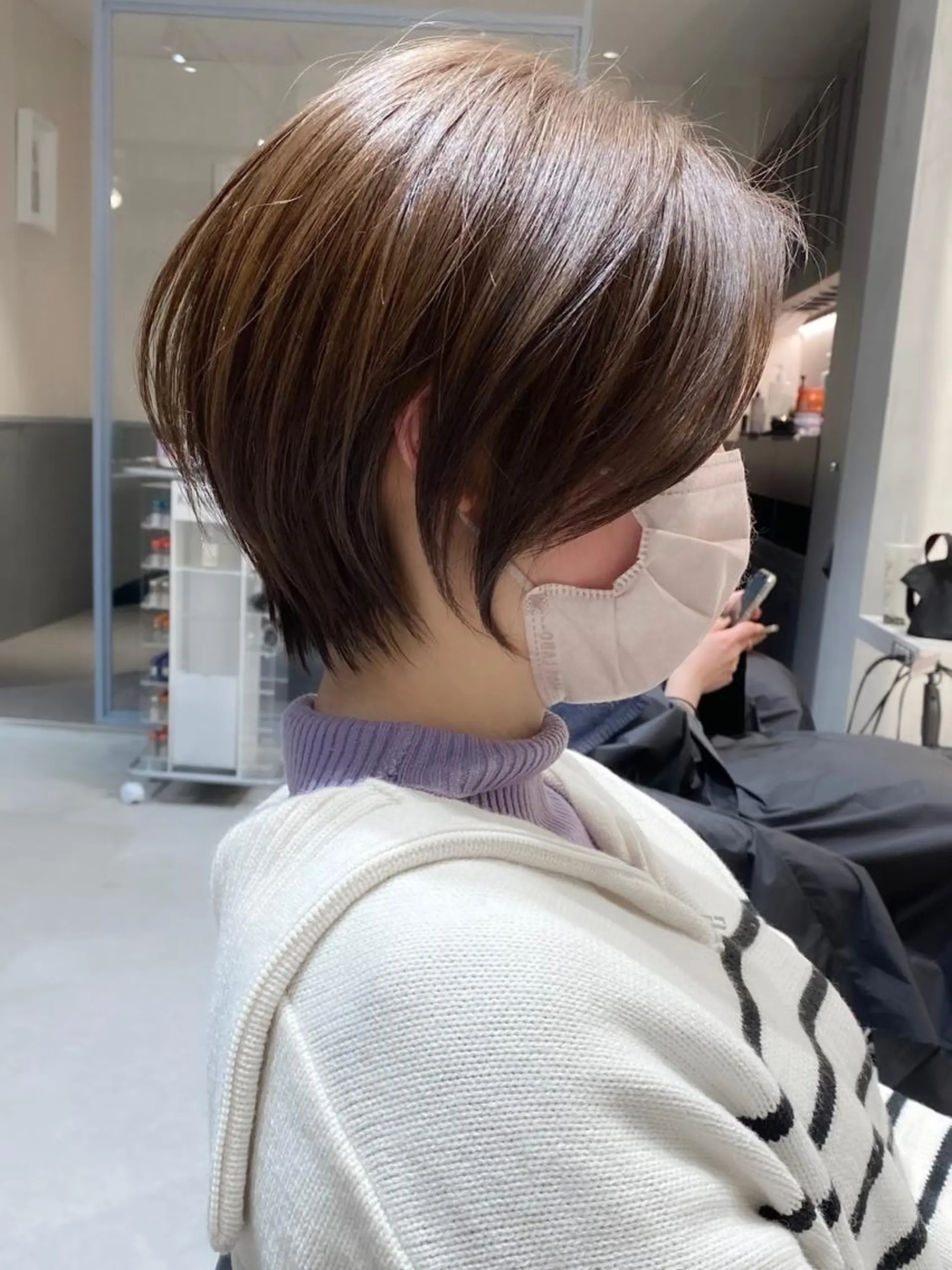 ショート カラー ショートボブ ボブ ショートヘア カット ヘアカラー トリートメント ショート ショートボブ斉藤航人のヘアスタイル
