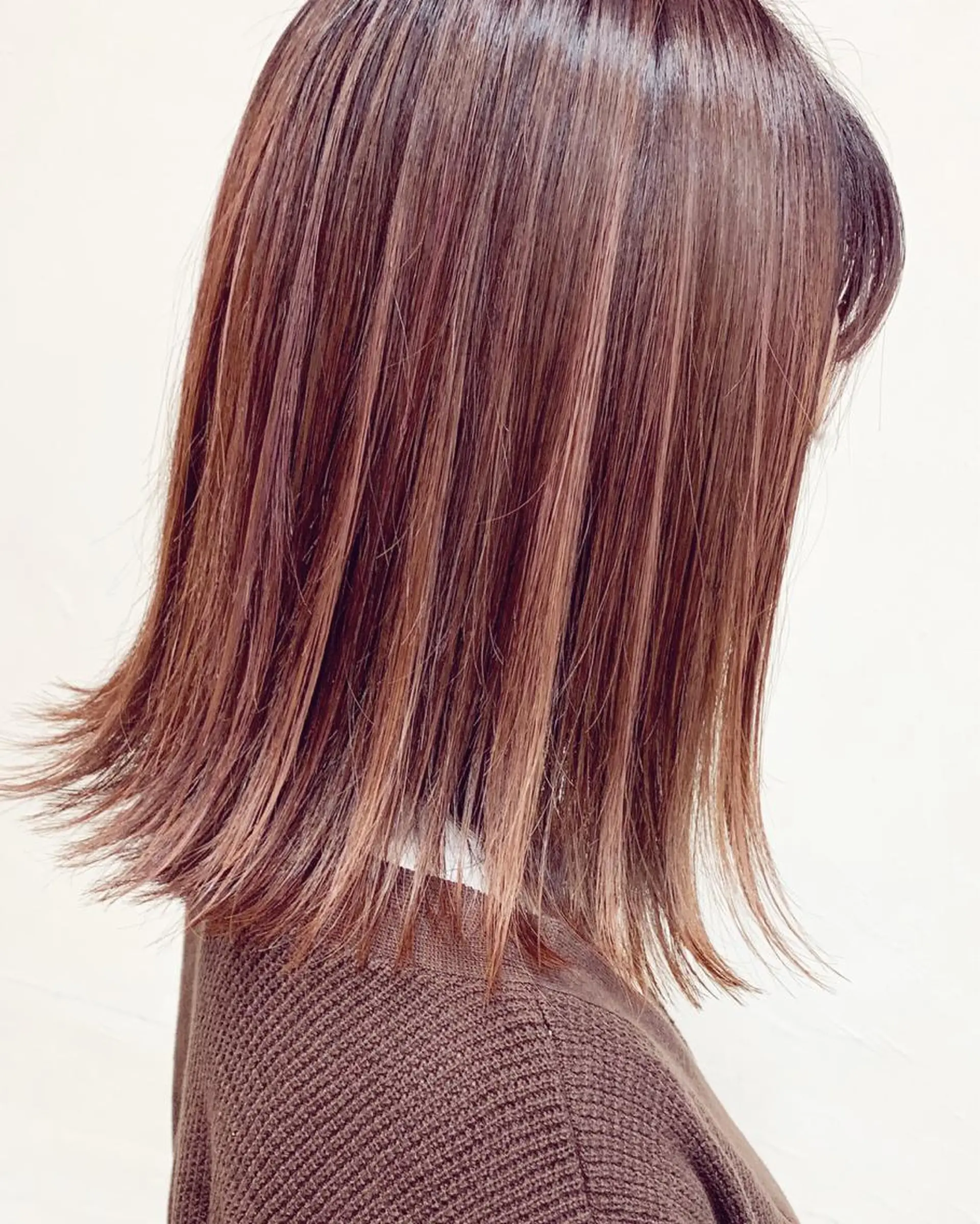 ミディアム ハイライト カット ヘアカラー 萩原 博のヘアスタイル