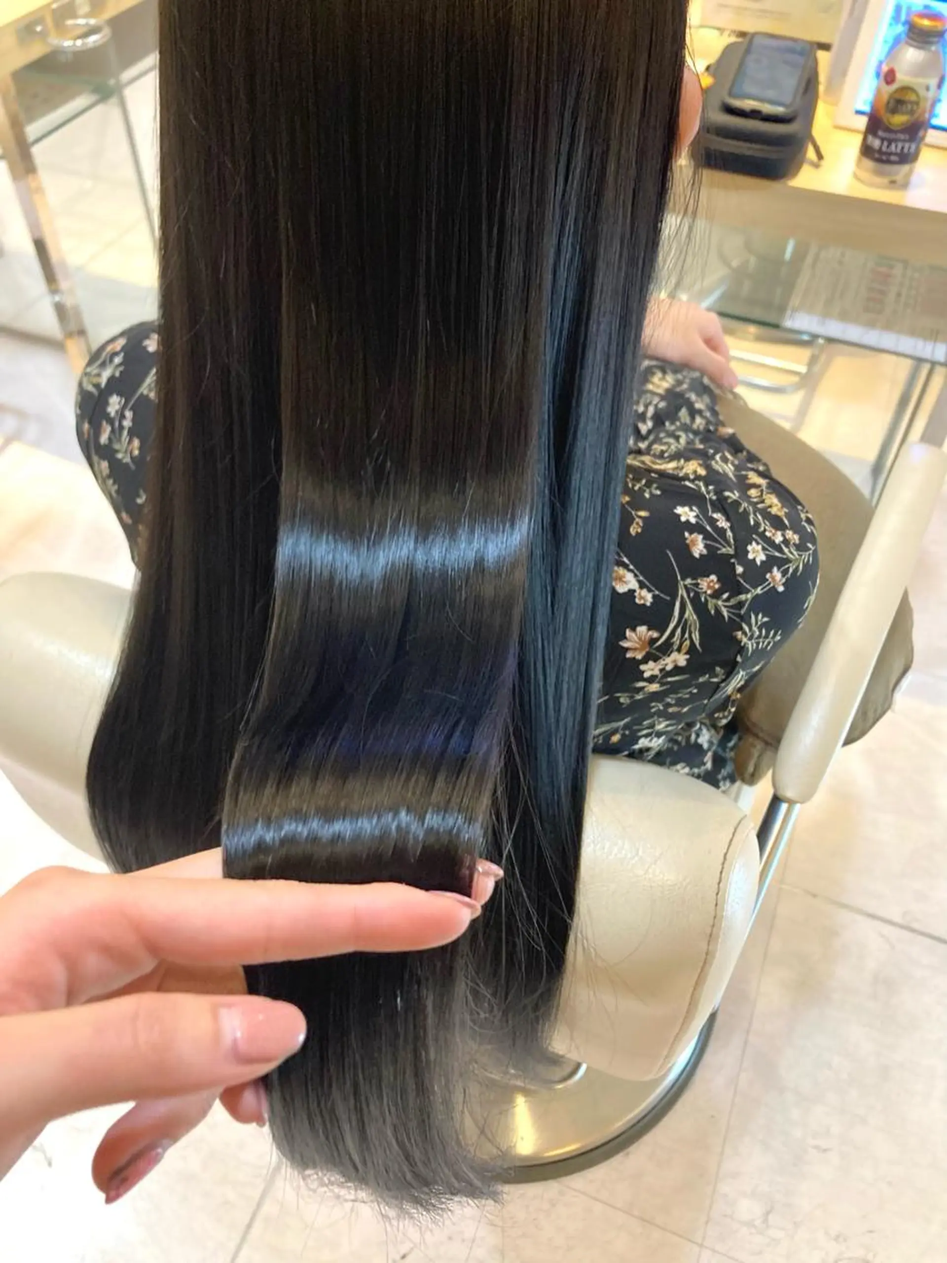 ロング カラー 黒髪 イルミナカラー トリートメント オルチャンヘア 後藤 瑞季のヘアスタイル