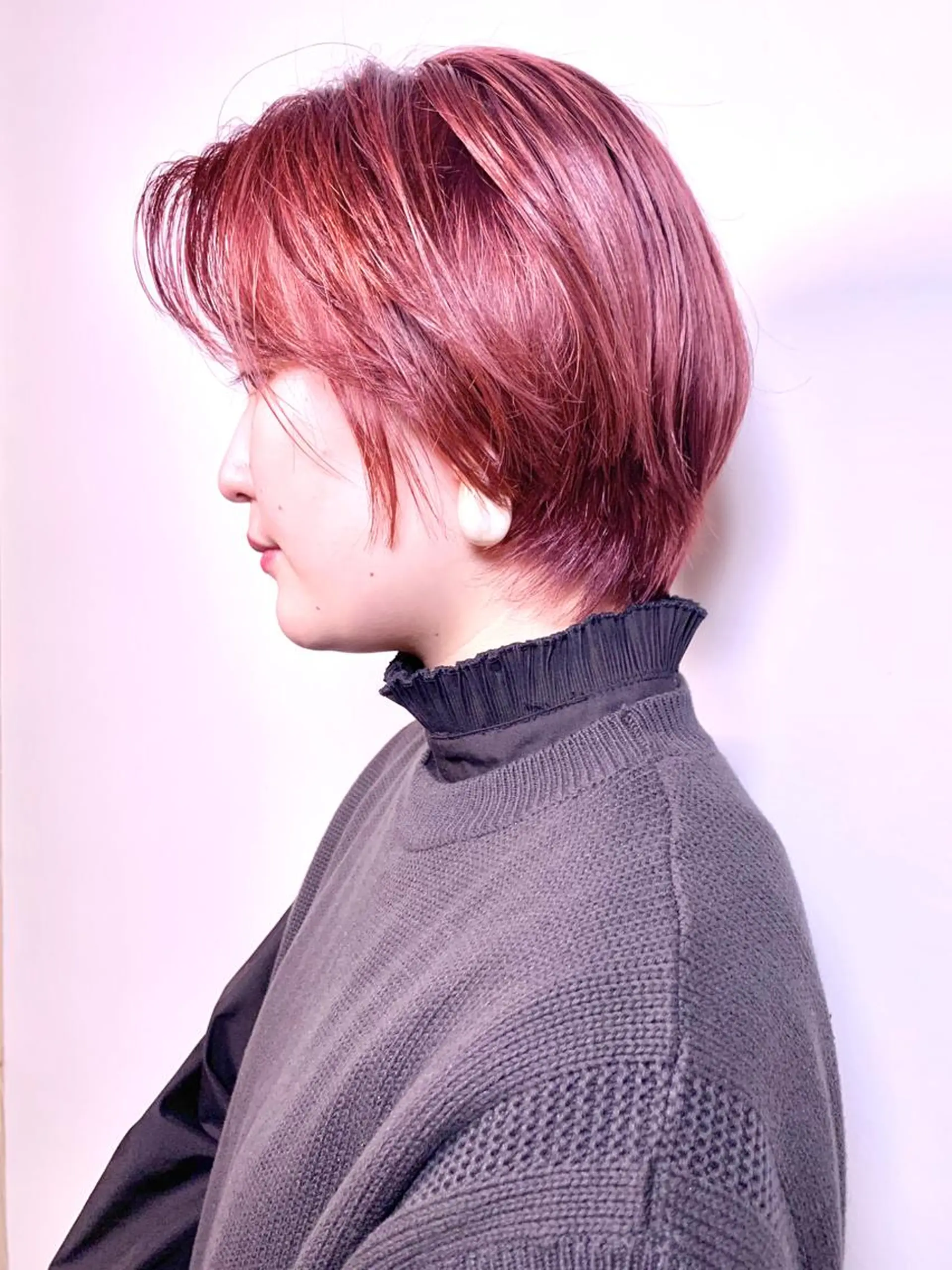 ショート カラー ピンクカラー ショートヘア ヘアカラー トリートメント よしだ とおいのヘアスタイル