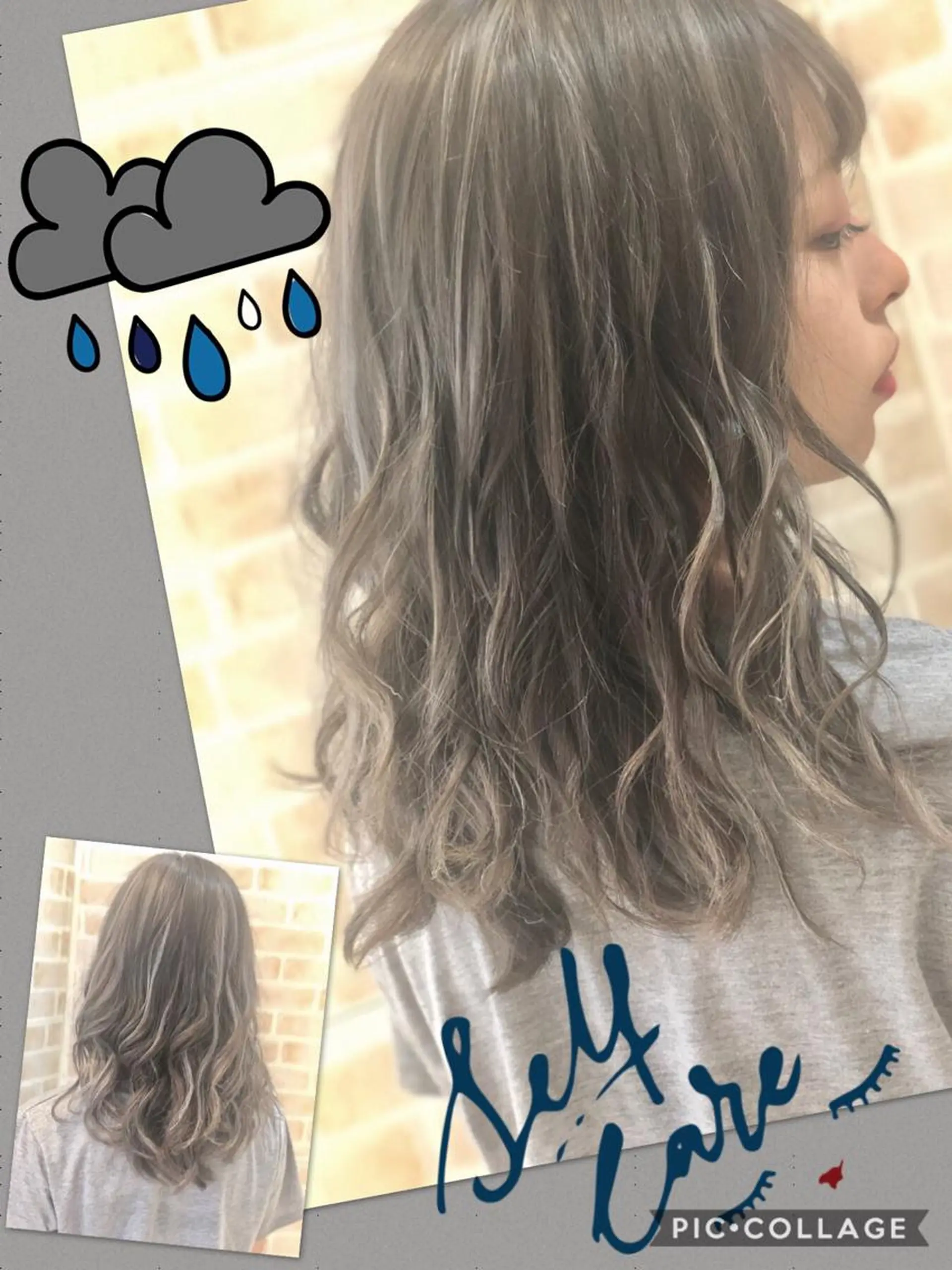 セミロング カラー ブリーチ ケアブリーチ グレージュ ハイライトカラー イルミナカラー ヘアカラー トリートメント ヘアセット 永島 桜のヘアスタイル