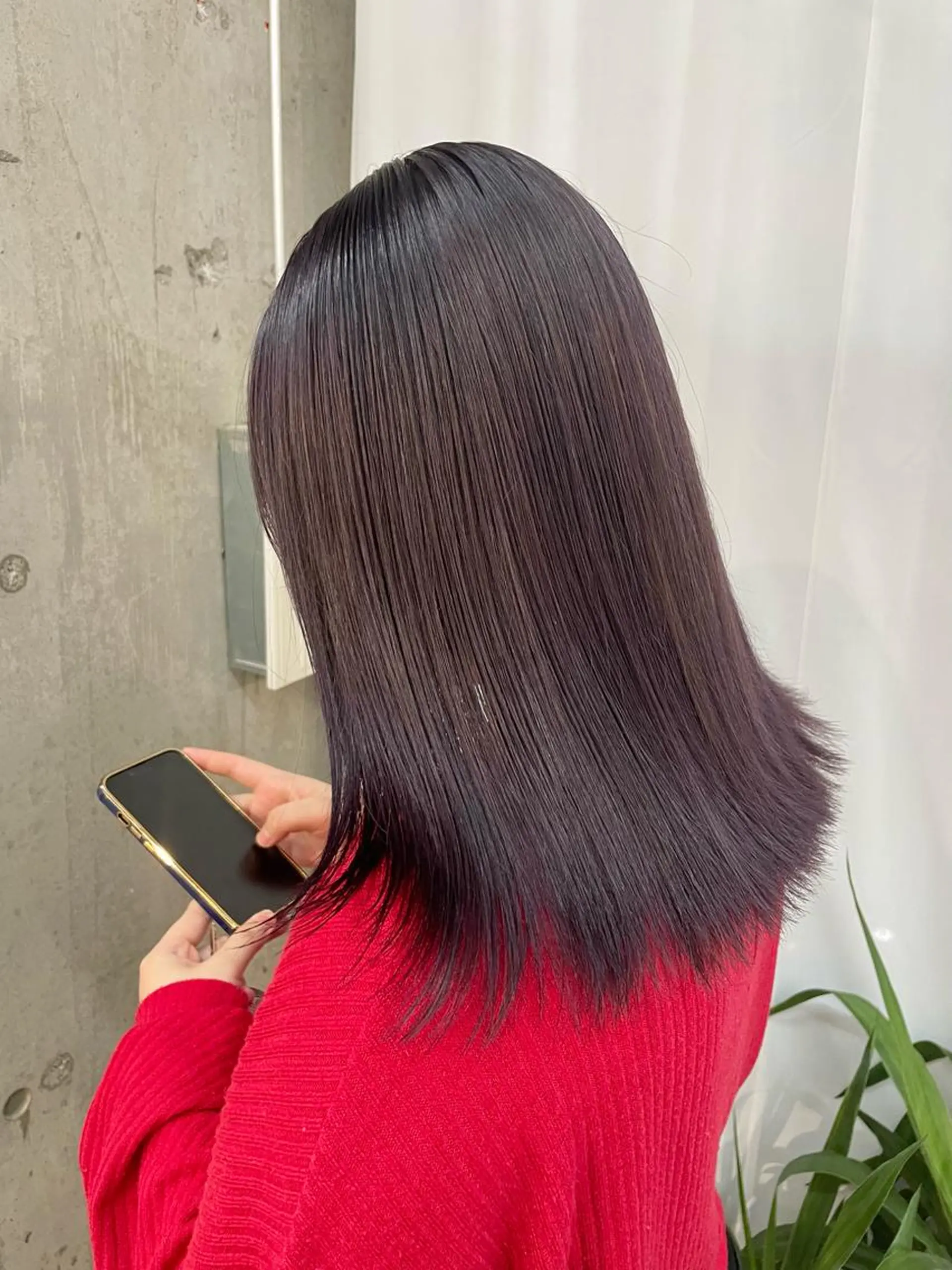 ミディアム カラー ピンクカラー ピンクパープル パープルカラー lani hair salon所属・SHOTO ハイトー ン/デザインカラーのヘアスタイル