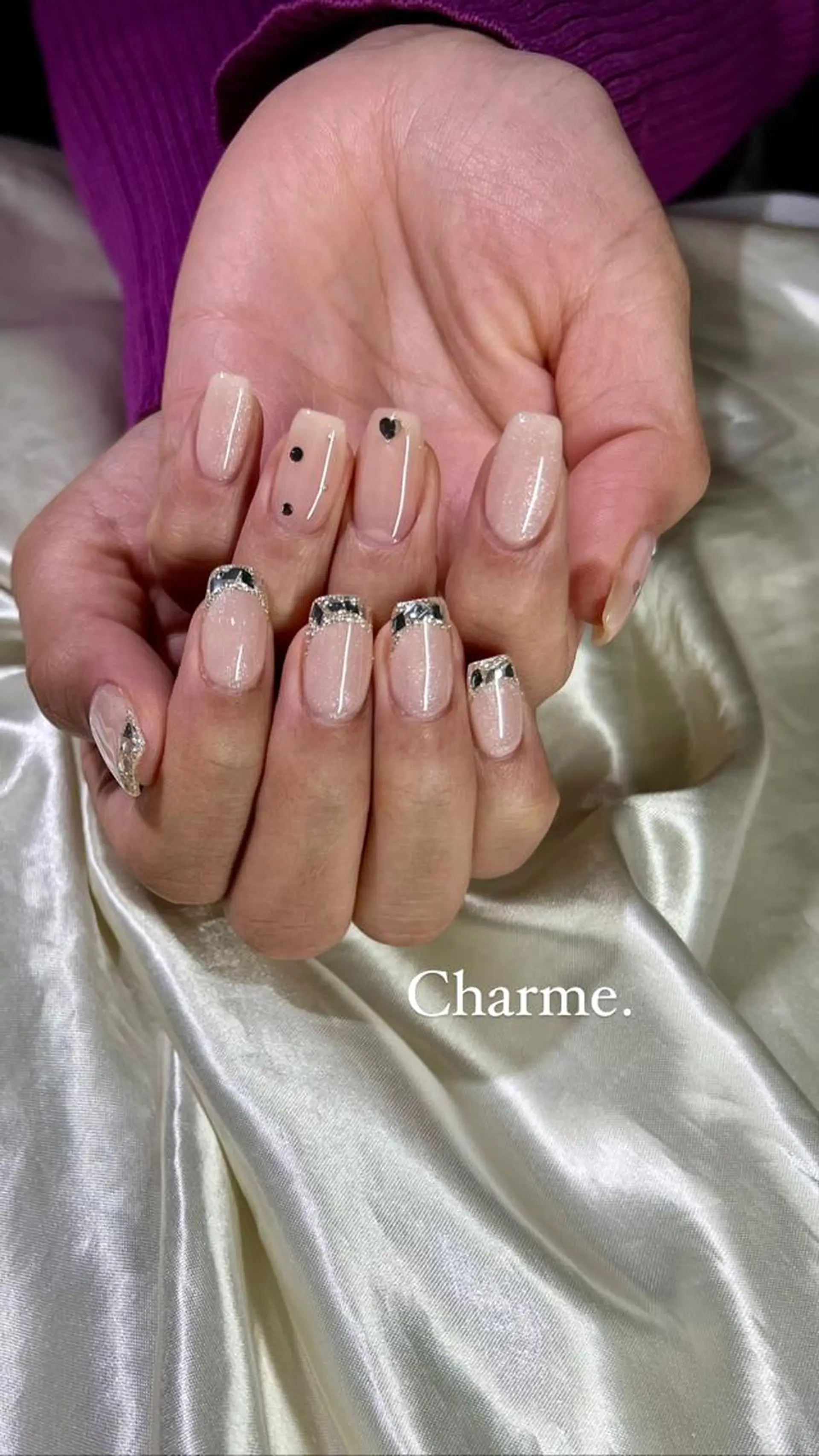 ネイル 持ち込み ニュアンスネイル ハンドネイル ハンドケア Charme. NOBUKOのネイルデザイン