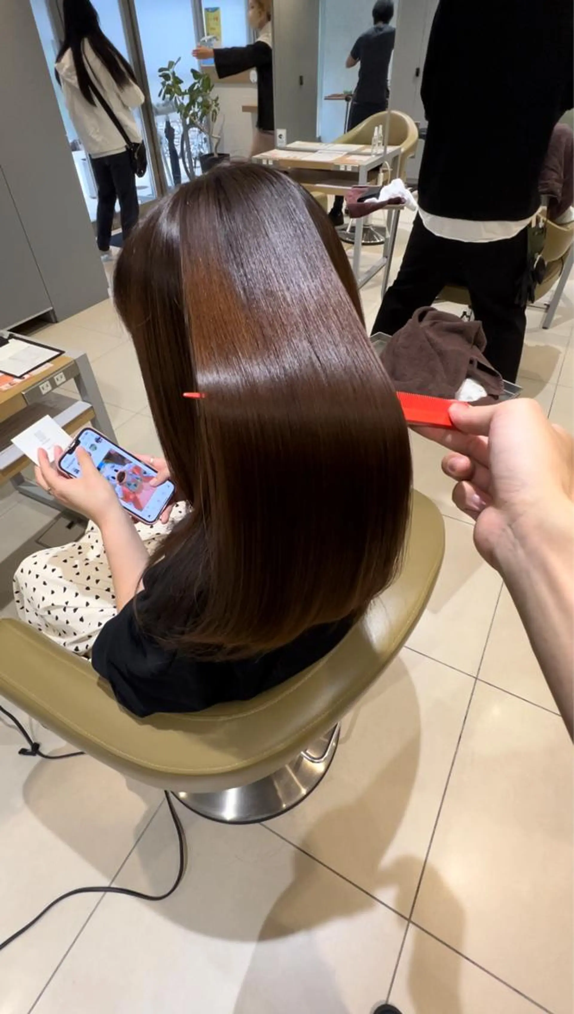 ロング 髪質改善 韓国風ヘア 縮毛矯正 トリートメント 酸性ストレート トリートメント 髪質改善ストレート アオヤギのヘアスタイル
