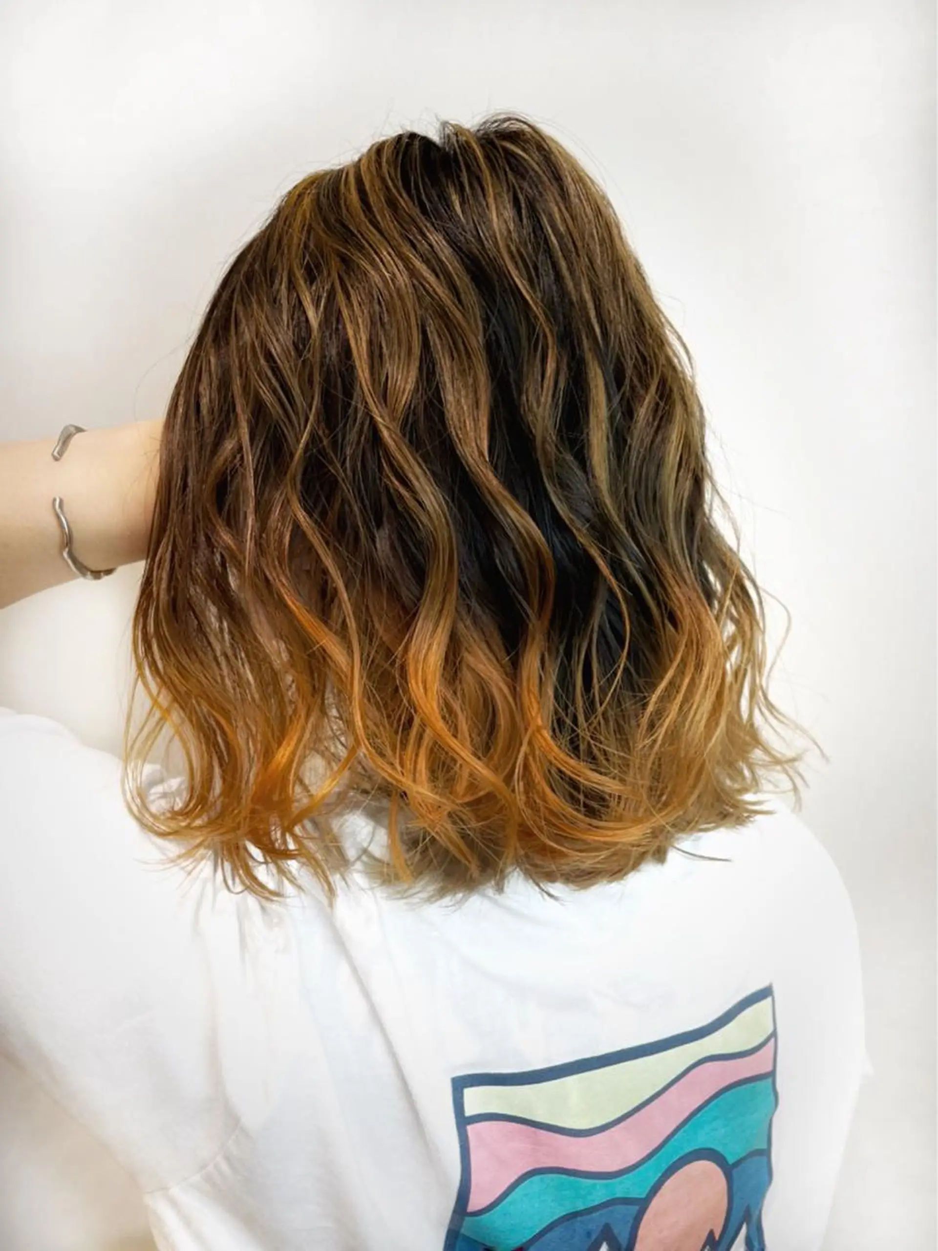 カラー オレンジ ヘアカラー トリートメント IwAsh中山所属・✂︎メンズバレイ ヤージュ✂︎露木智也のヘアスタイル
