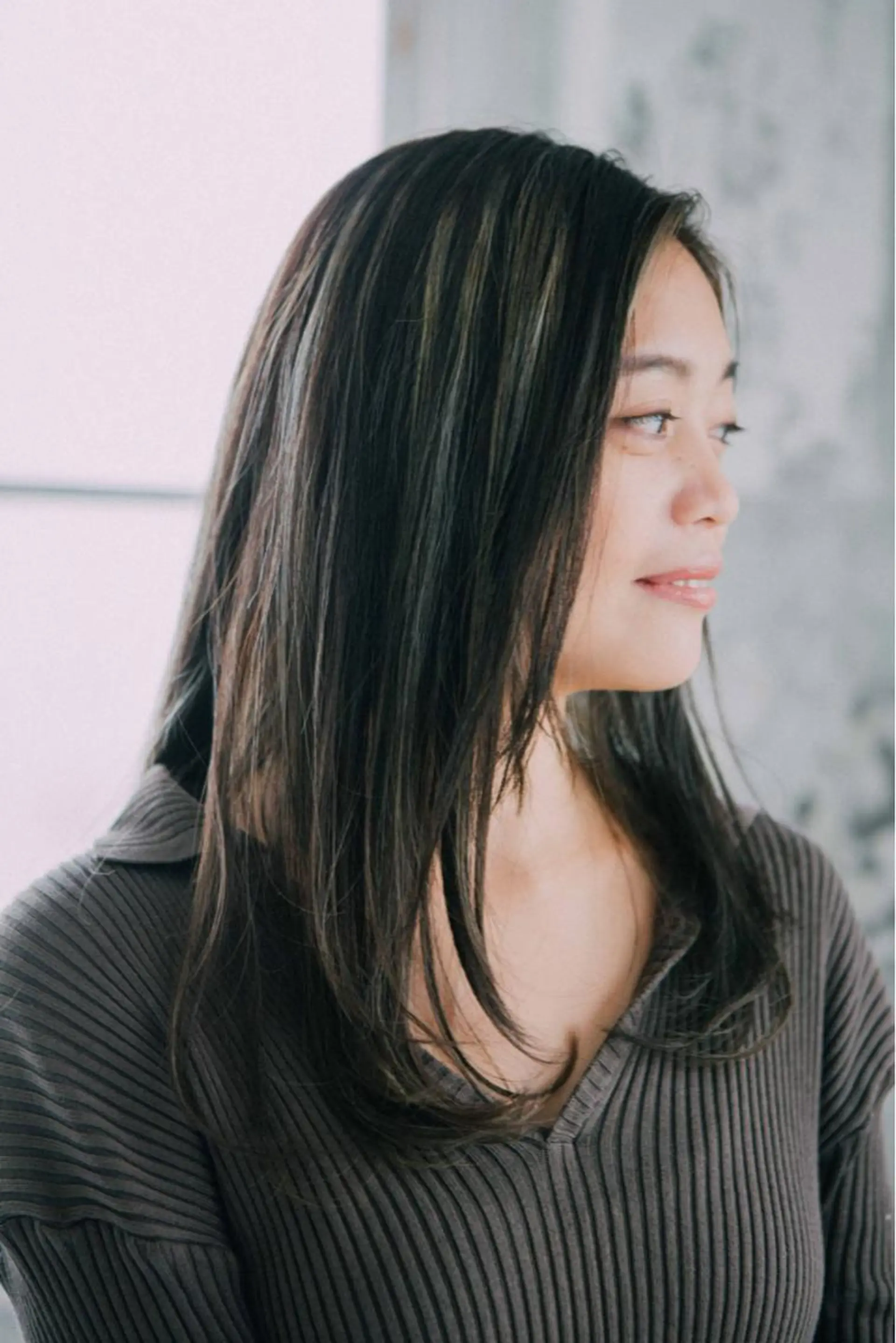セミロング カット 縮毛矯正 中田  翔のヘアスタイル