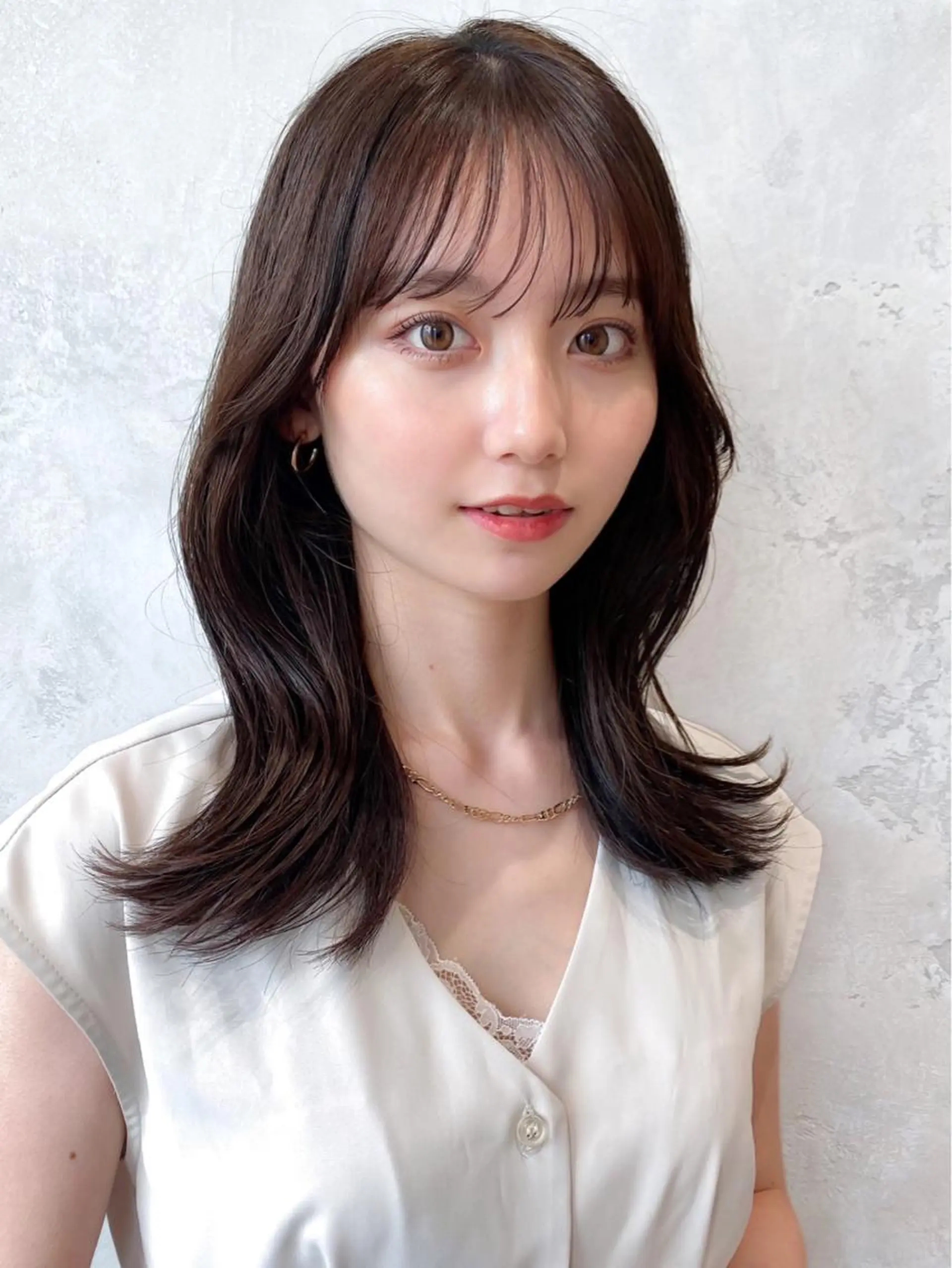 セミロング カラー ベージュカラー ブラウンカラー ブラウンベージュ くびれヘア 顔周りカット カット ヘアカラー トリートメント 顔周り/くびれヘア 韓国ヘア💕風間るなのヘアスタイル