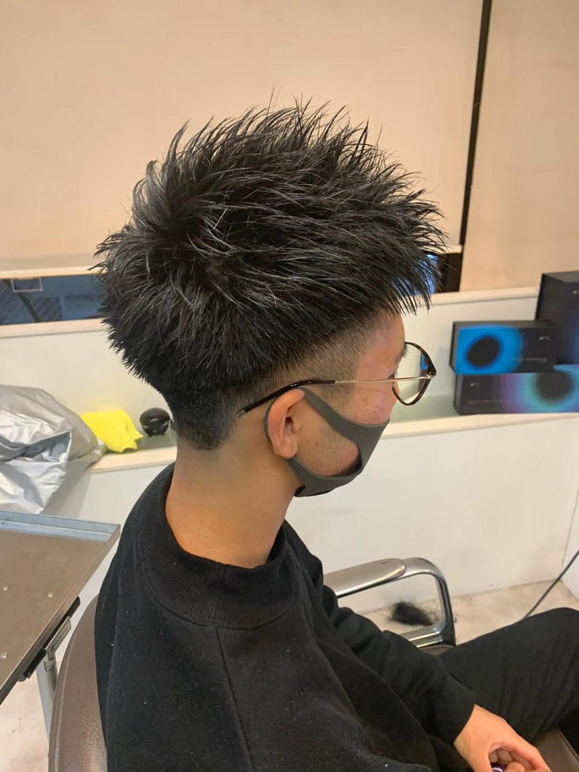 ショート メンズ カット ヘアセット メンズパーマ/難波/ 心斎橋　室園亮佑のヘアスタイル