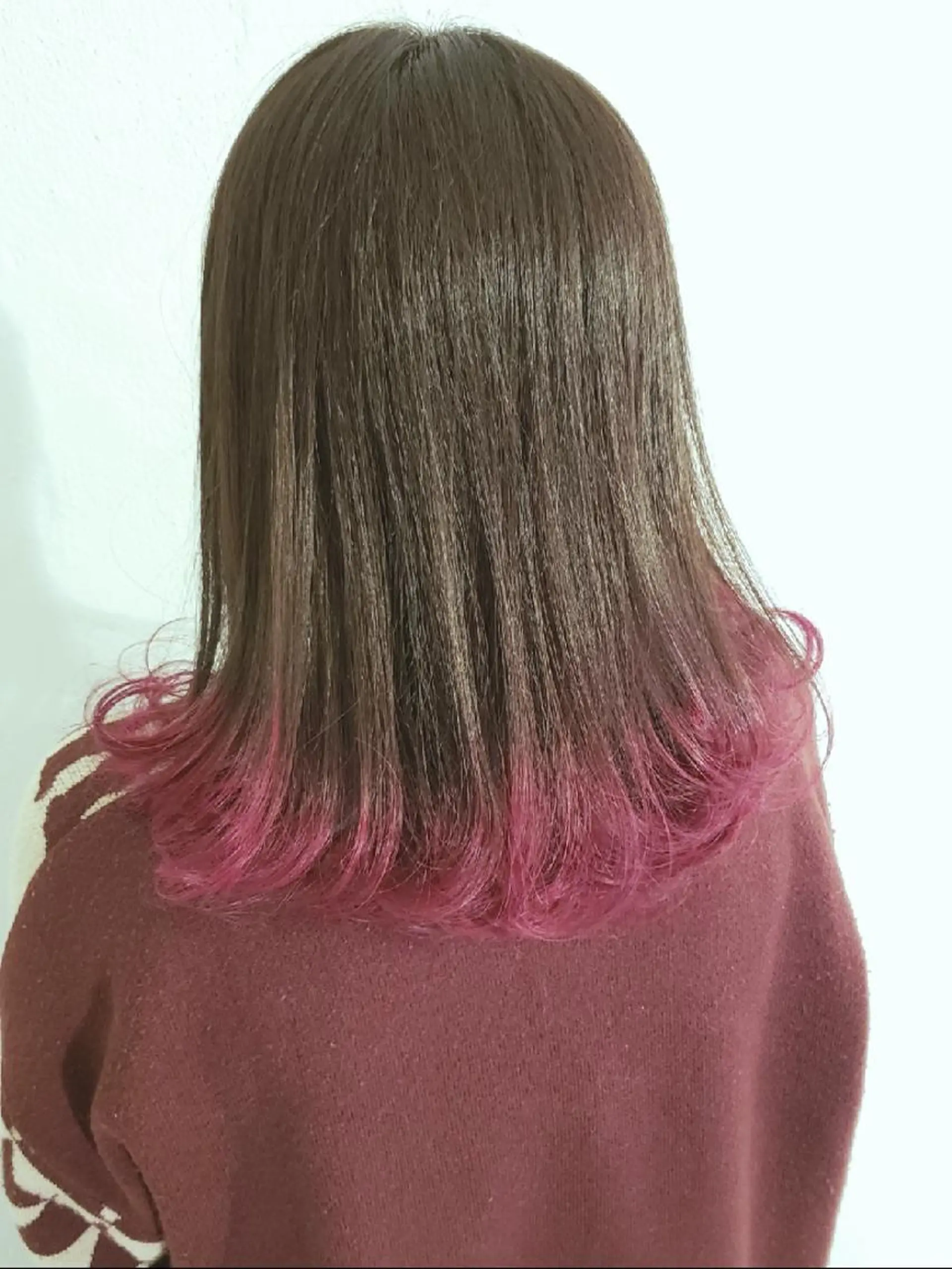 セミロング カラー ヘアアレンジ アッシュ アッシュブラウン ブラウンカラー ピンクカラー 成瀬 弘光のヘアスタイル