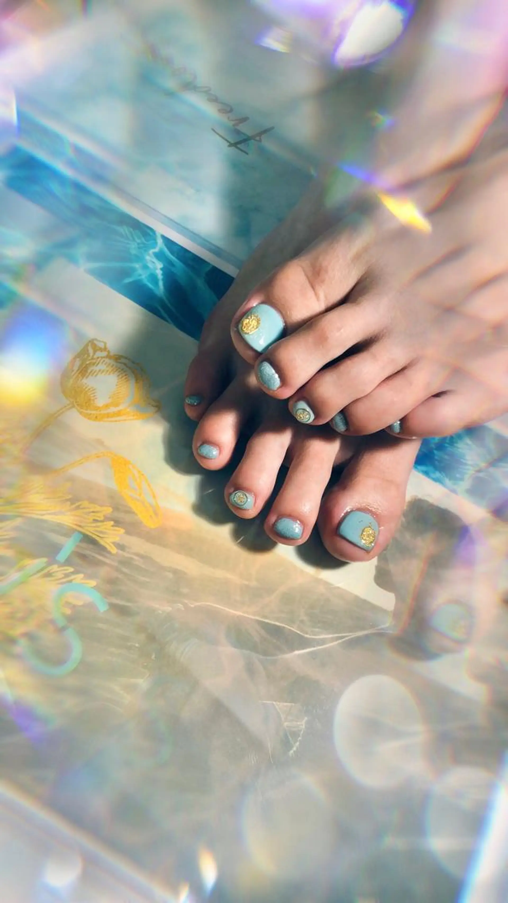 ショート カラー キッズ ネイル マツエク・マツパ フットネイル 💎ビューティサロン 湘南　RIRAN💎のネイルデザイン