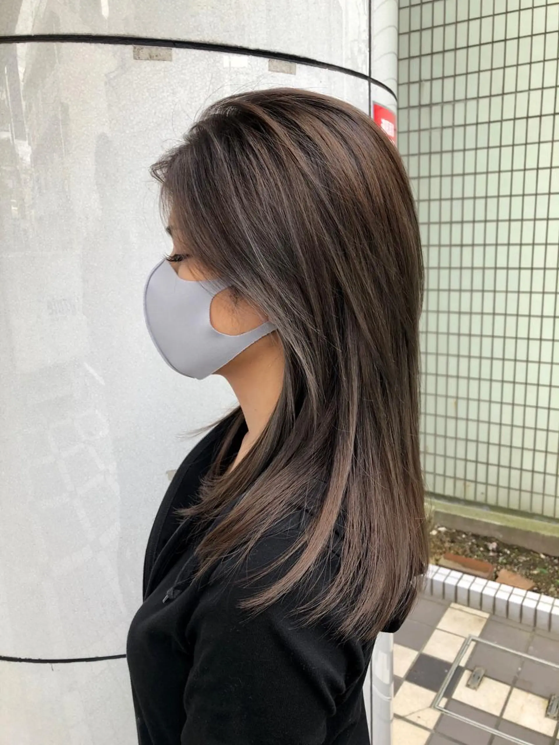 セミロング カラー 千葉 洋平のヘアスタイル