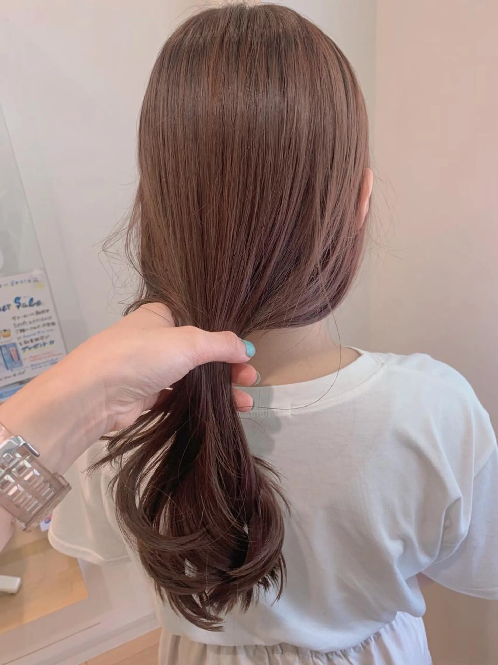 カラー ベージュカラー ピンクカラー ピンクベージュ 村松 萌のヘアスタイル