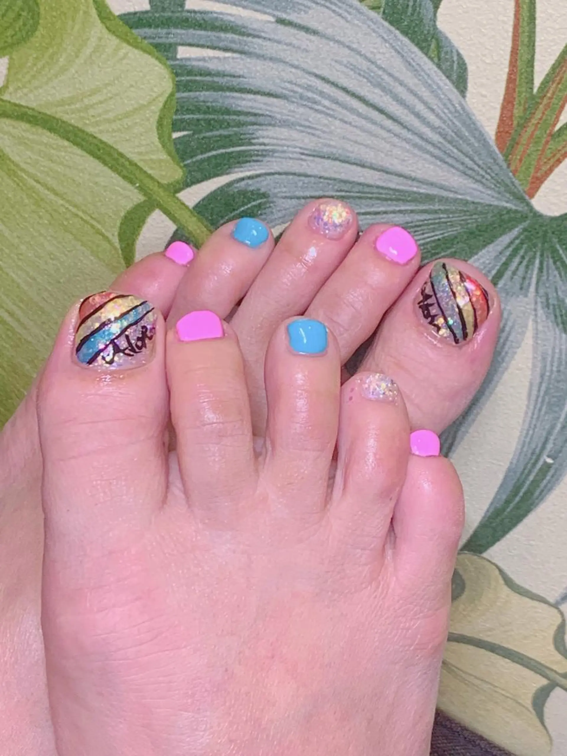ネイル ラメ(グリッター) フットネイル Nail_Aroma KOKOのネイルデザイン
