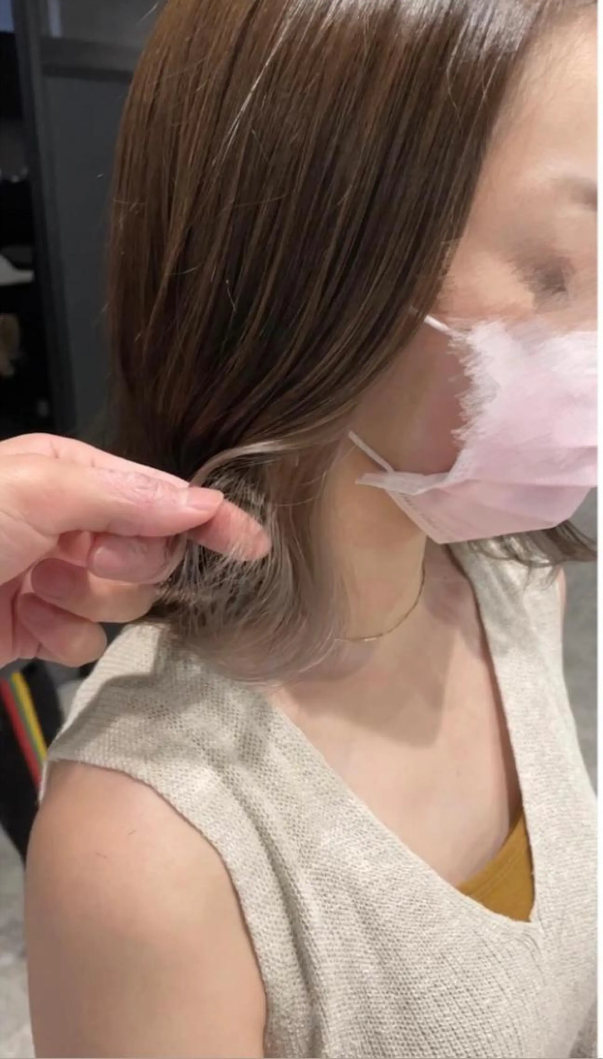 ミディアム カラー saho .のヘアスタイル