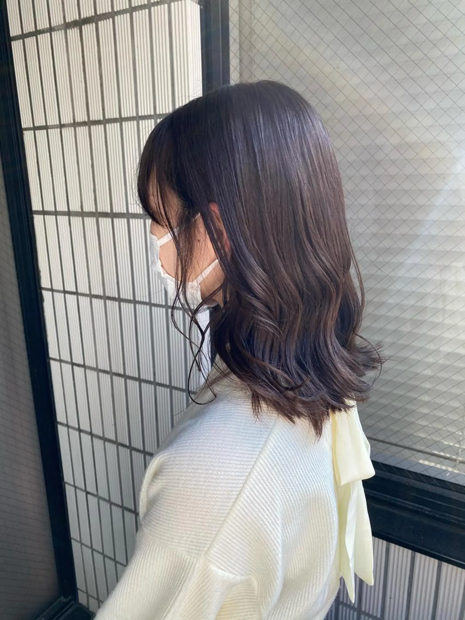 セミロング カラー ダブルカラー 韓国レイヤーKYONのヘアスタイル