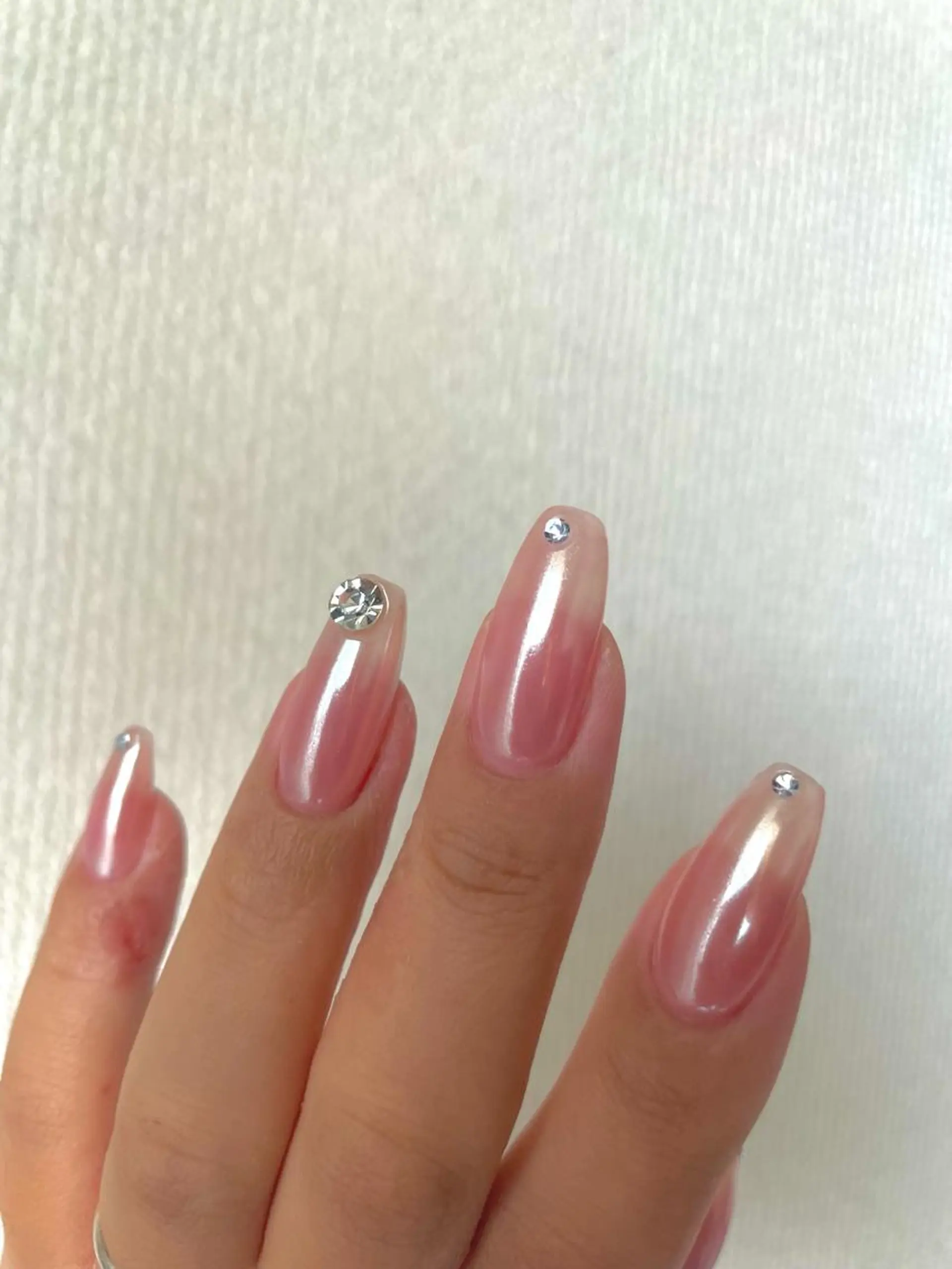 ネイル オーロラネイル ミラーネイル ニュアンスネイル ショートネイル シンプルネイル Ri-e's nailのネイルデザイン