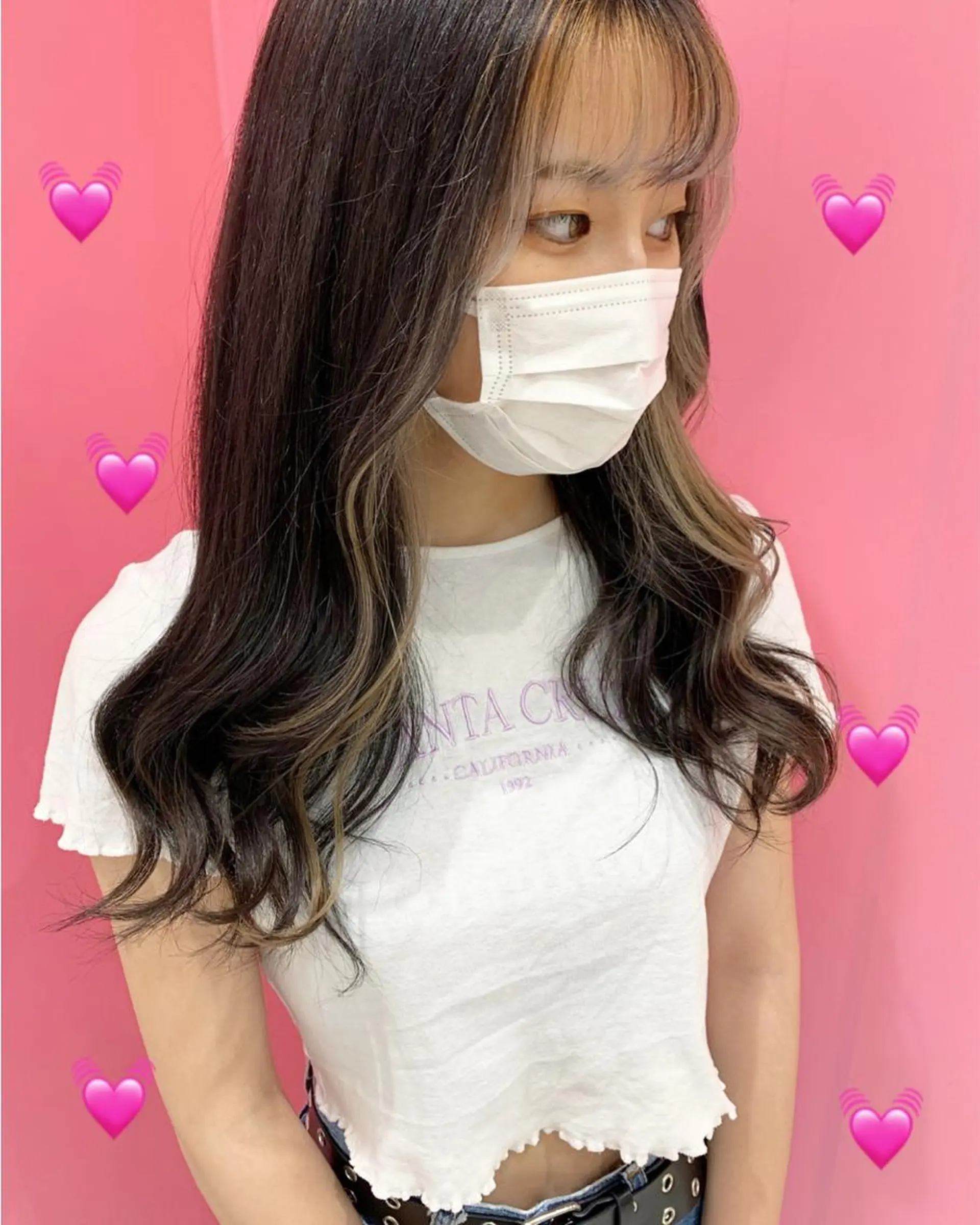 セミロング カラー ミストバング ブリーチ ダブルカラー グラデーションカラー グレージュ EMANON新宿東口所属・新宿駅近♡ ♡個室♡三都季🌜のヘアスタイル